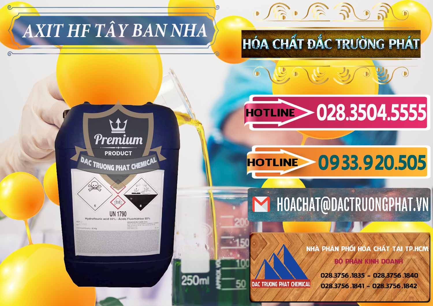 Cty chuyên nhập khẩu _ bán Axit HF - Acid HF 55% Tây Ban Nha Spain - 0404 - Công ty kinh doanh ( phân phối ) hóa chất tại TP.HCM - dactruongphat.vn