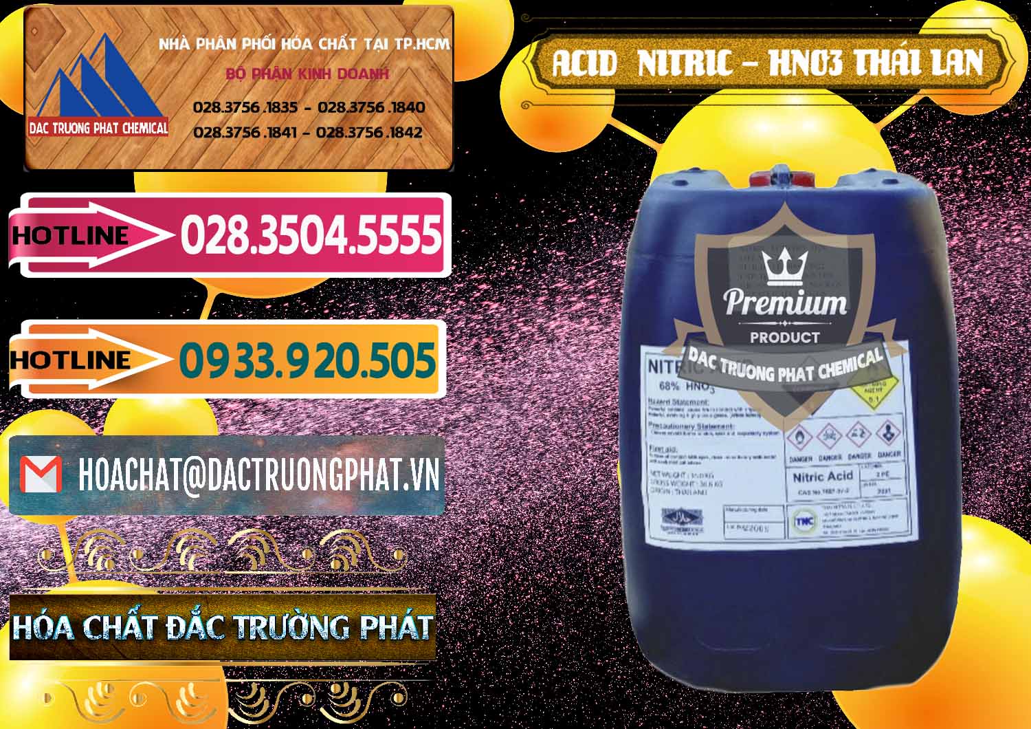 Công ty chuyên nhập khẩu và bán Acid Nitric – Axit Nitric HNO3 Thái Lan Thailand - 0344 - Cty chuyên phân phối & bán hóa chất tại TP.HCM - dactruongphat.vn