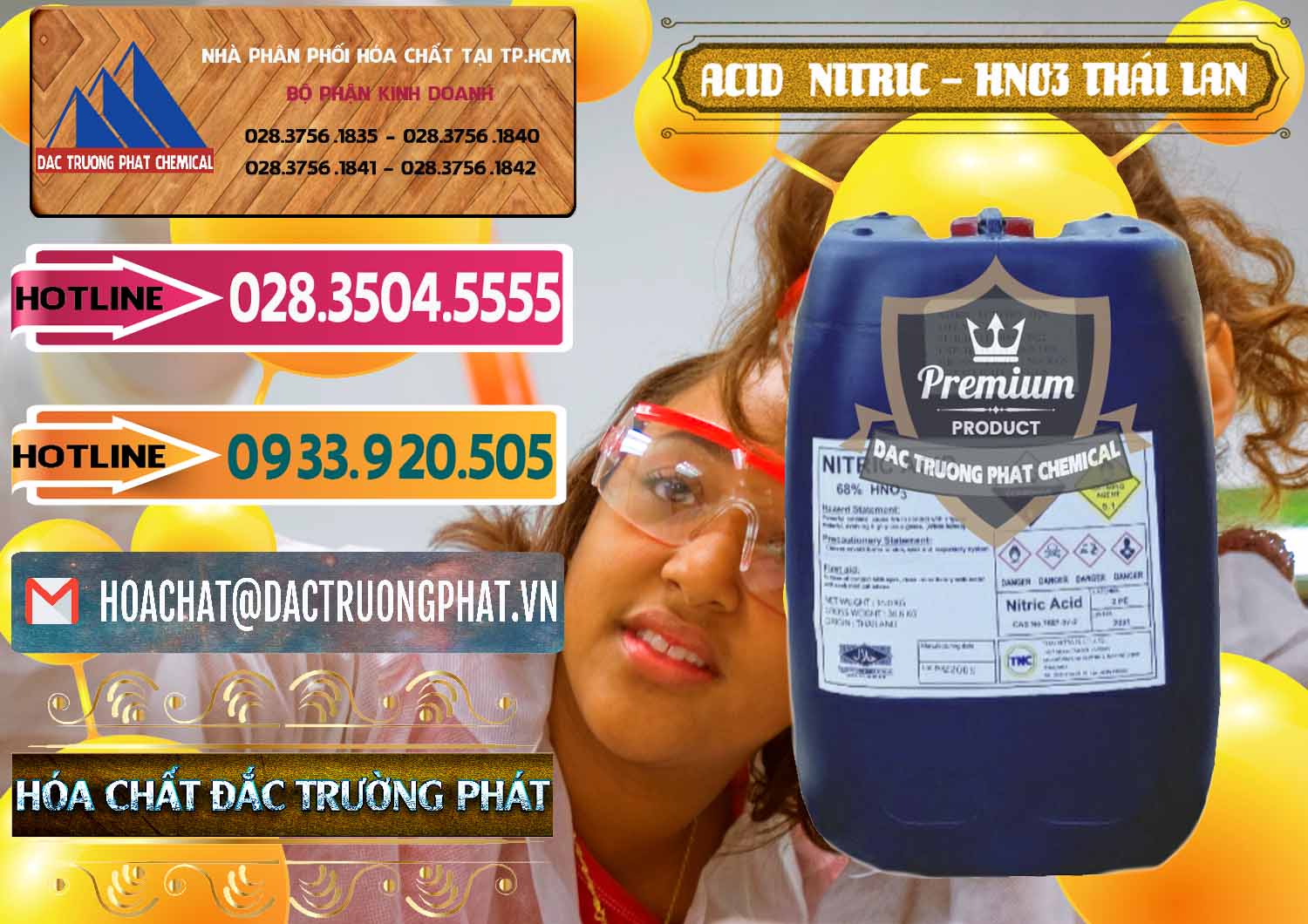 Chuyên bán ( cung cấp ) Acid Nitric – Axit Nitric HNO3 Thái Lan Thailand - 0344 - Chuyên kinh doanh - cung cấp hóa chất tại TP.HCM - dactruongphat.vn