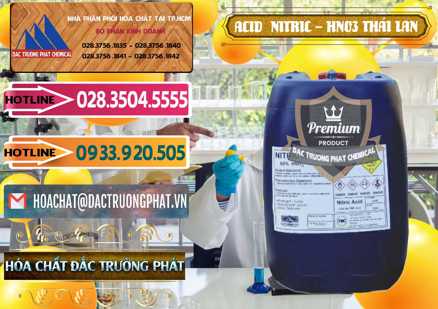 Nơi bán Acid Nitric – Axit Nitric HNO3 Thái Lan Thailand - 0344 - Đơn vị chuyên cung cấp - nhập khẩu hóa chất tại TP.HCM - dactruongphat.vn