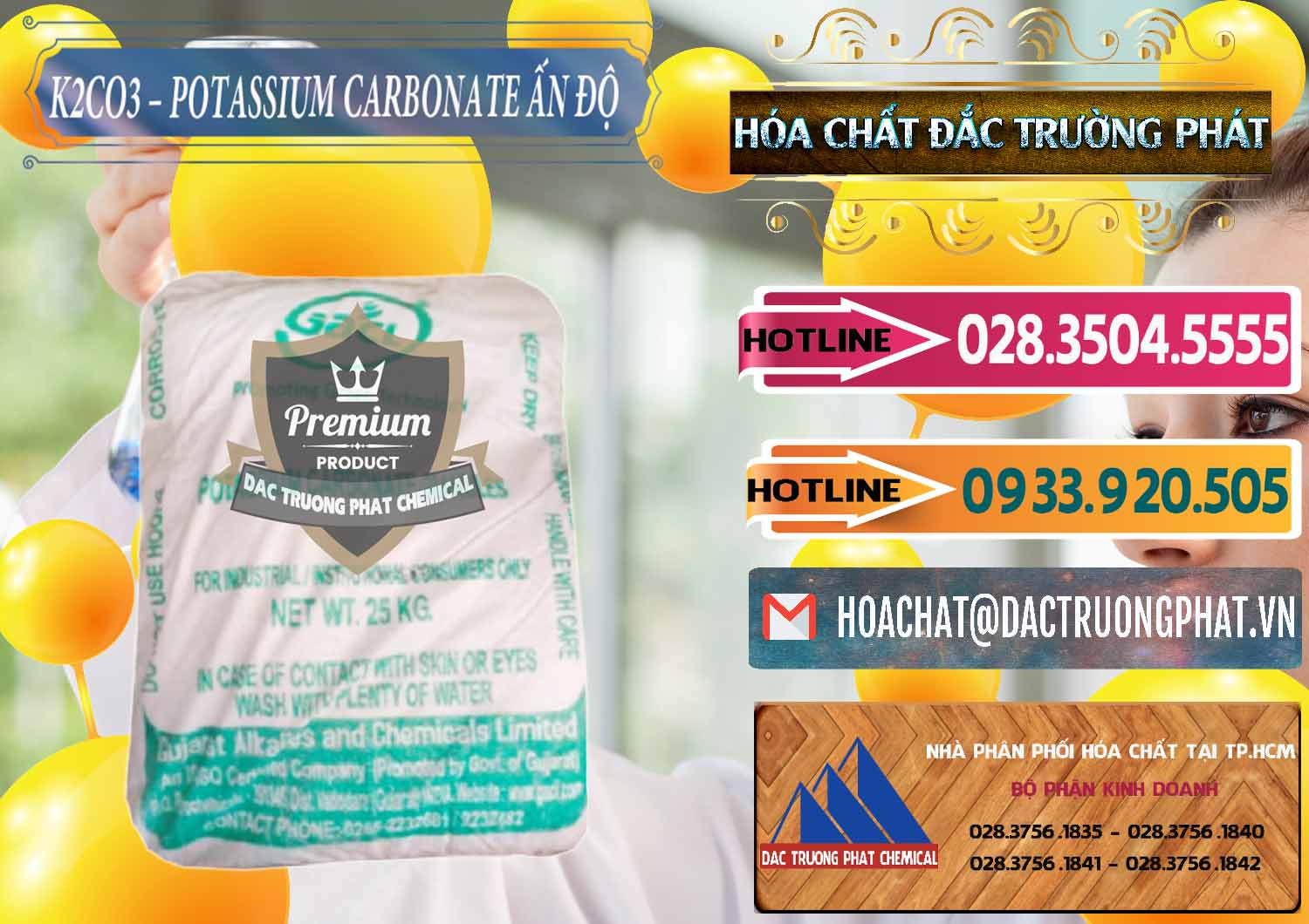 Cty chuyên kinh doanh - bán K2Co3 – Potassium Carbonate GACL Ấn Độ India - 0472 - Chuyên phân phối và cung cấp hóa chất tại TP.HCM - dactruongphat.vn
