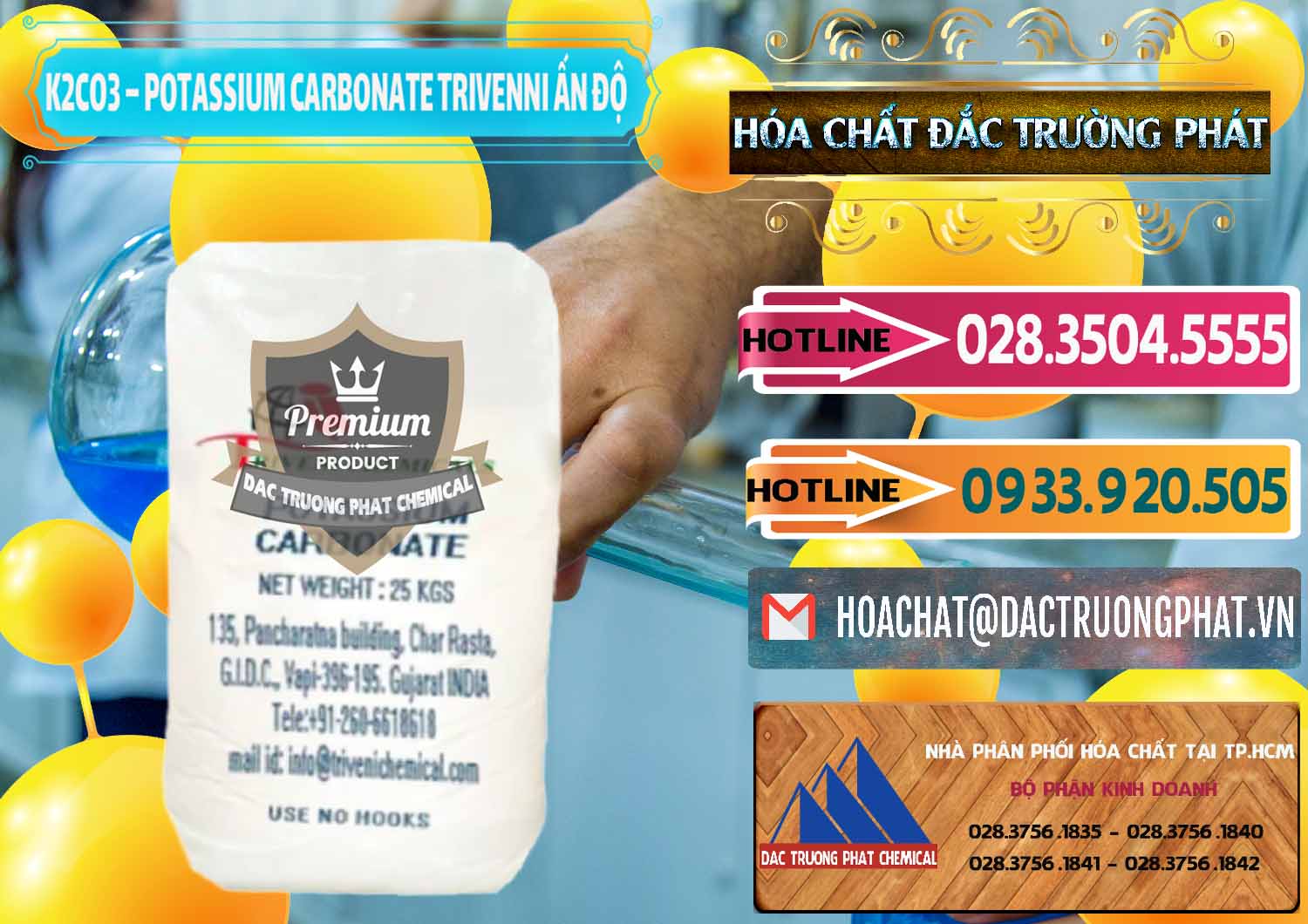 Công ty chuyên cung cấp - bán K2Co3 – Potassium Carbonate Trivenni Ấn Độ India - 0473 - Chuyên kinh doanh _ cung cấp hóa chất tại TP.HCM - dactruongphat.vn