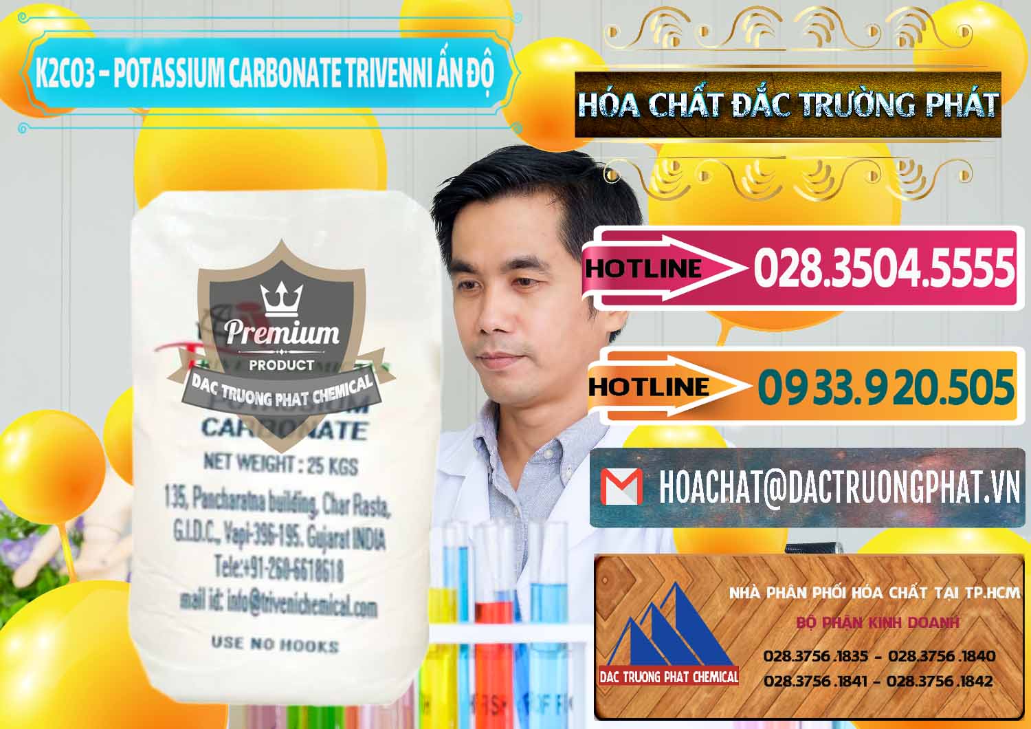 Chuyên bán - cung ứng K2Co3 – Potassium Carbonate Trivenni Ấn Độ India - 0473 - Kinh doanh - phân phối hóa chất tại TP.HCM - dactruongphat.vn
