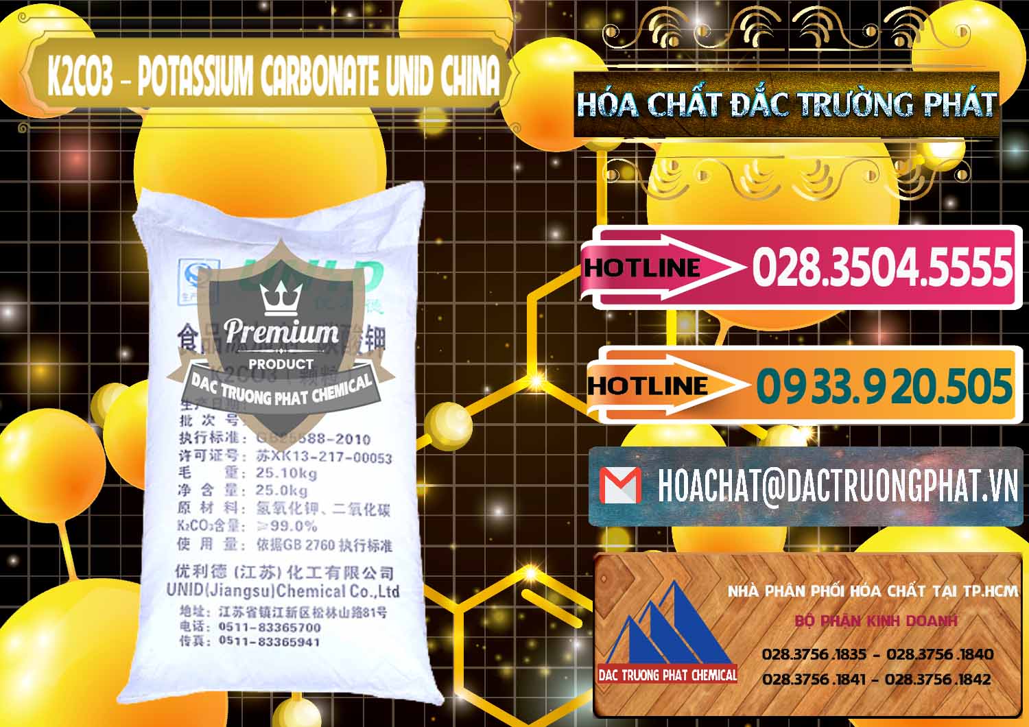 Cty phân phối và bán K2Co3 – Potassium Carbonate UNID Trung Quốc China - 0475 - Cty chuyên kinh doanh & cung cấp hóa chất tại TP.HCM - dactruongphat.vn