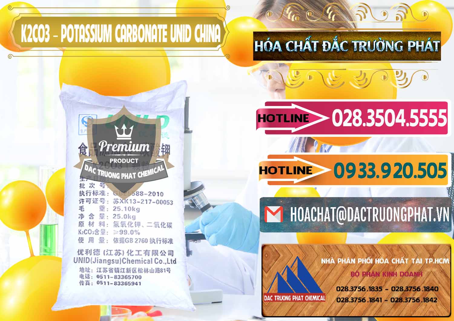 Cty nhập khẩu ( bán ) K2Co3 – Potassium Carbonate UNID Trung Quốc China - 0475 - Cty cung cấp & kinh doanh hóa chất tại TP.HCM - dactruongphat.vn
