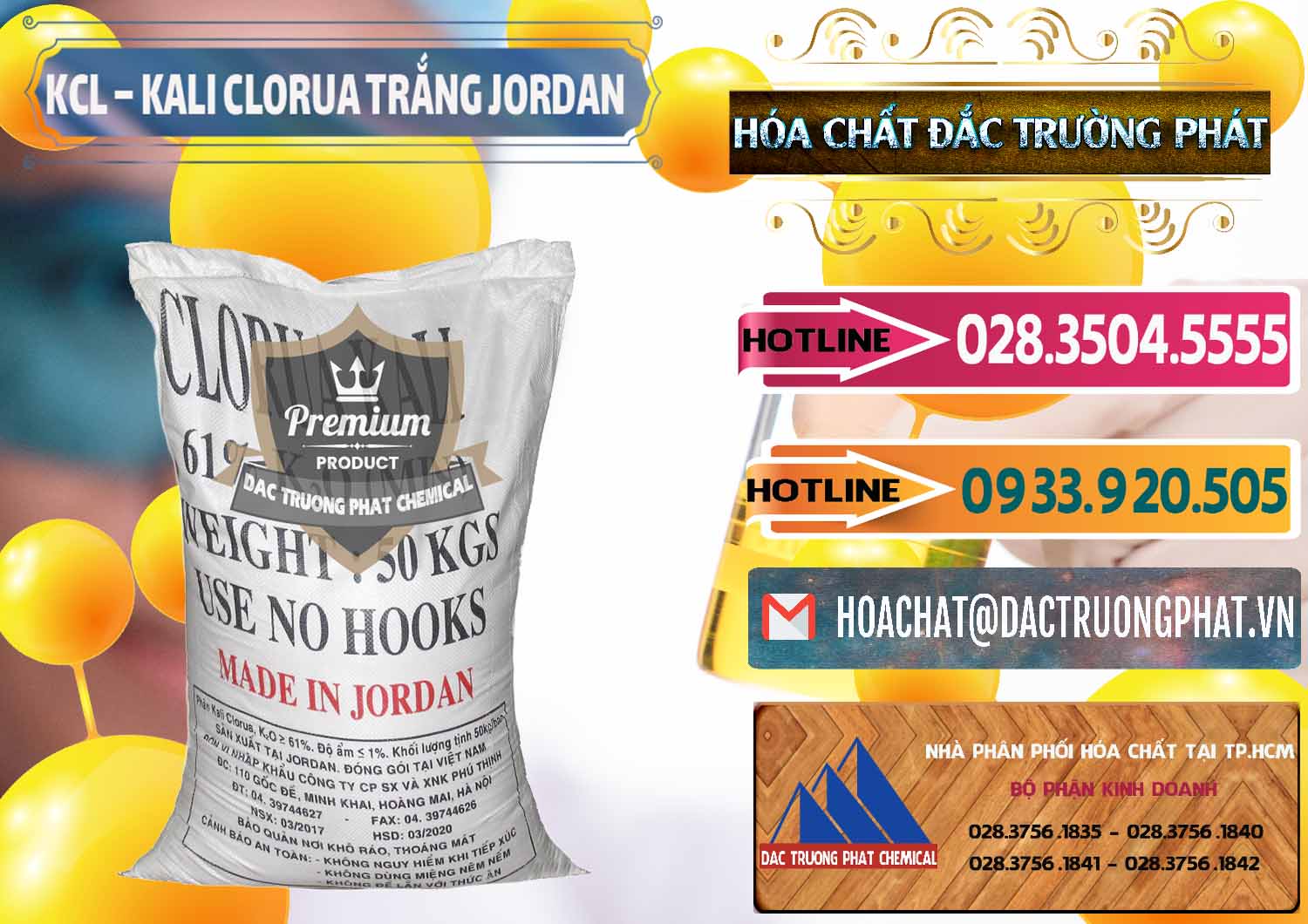 Nơi bán - cung cấp KCL – Kali Clorua Trắng Jordan - 0088 - Công ty phân phối và bán hóa chất tại TP.HCM - dactruongphat.vn