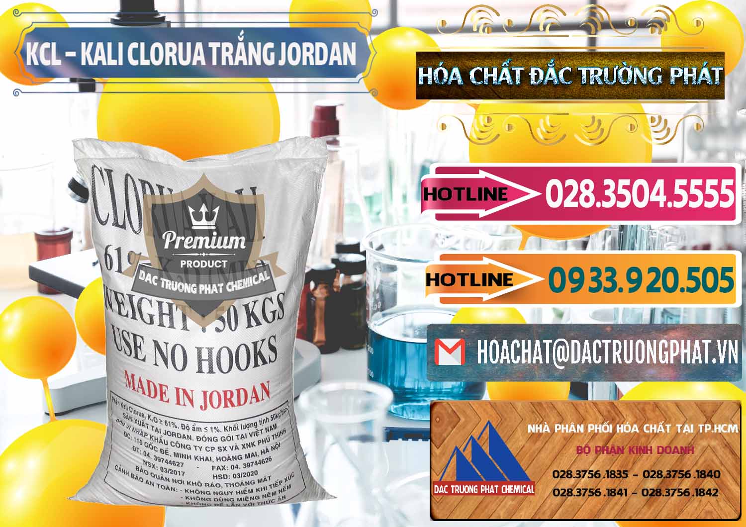 Công ty phân phối & bán KCL – Kali Clorua Trắng Jordan - 0088 - Cung ứng _ phân phối hóa chất tại TP.HCM - dactruongphat.vn