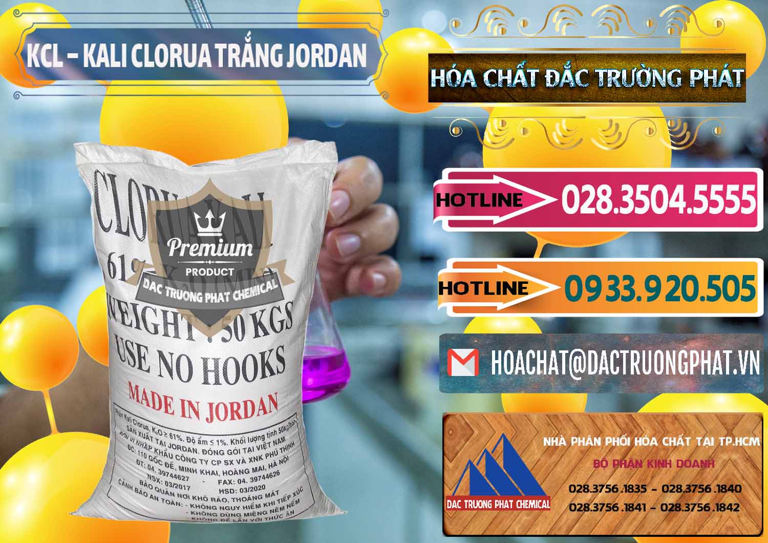 Chuyên bán ( cung ứng ) KCL – Kali Clorua Trắng Jordan - 0088 - Nhà phân phối ( bán ) hóa chất tại TP.HCM - dactruongphat.vn