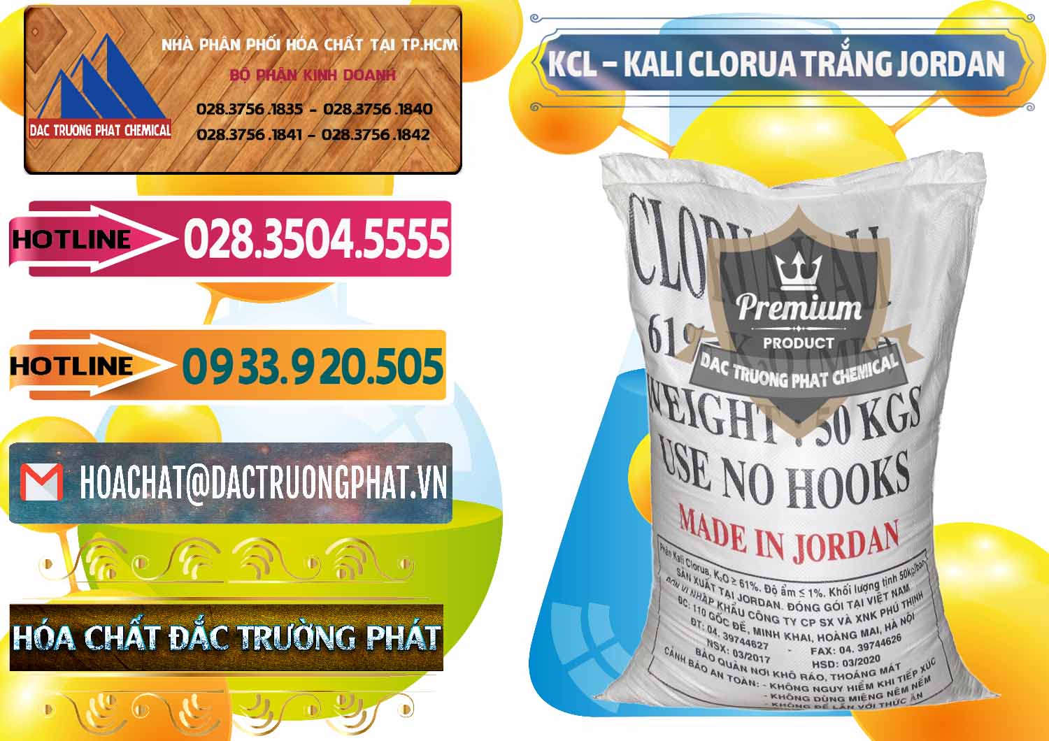 Phân phối _ bán KCL – Kali Clorua Trắng Jordan - 0088 - Đơn vị bán - phân phối hóa chất tại TP.HCM - dactruongphat.vn