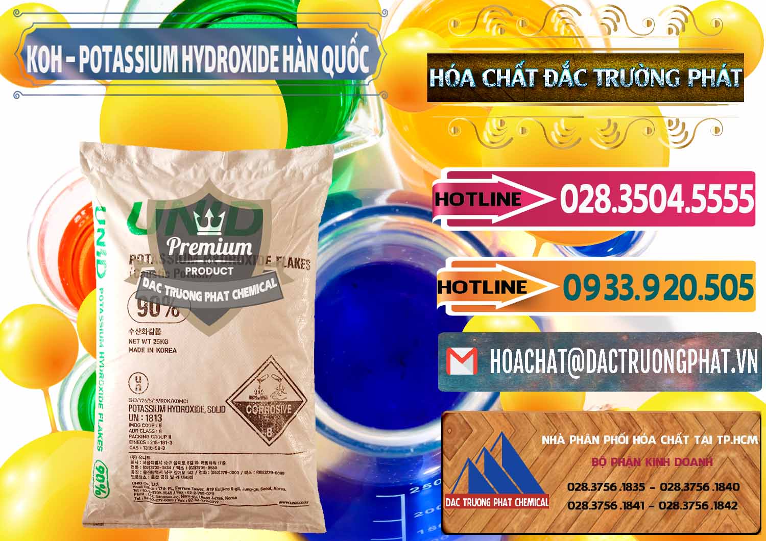 Cty bán ( phân phối ) KOH ( 90%) – Potassium Hydroxide Unid Hàn Quốc Korea - 0090 - Kinh doanh _ cung cấp hóa chất tại TP.HCM - dactruongphat.vn