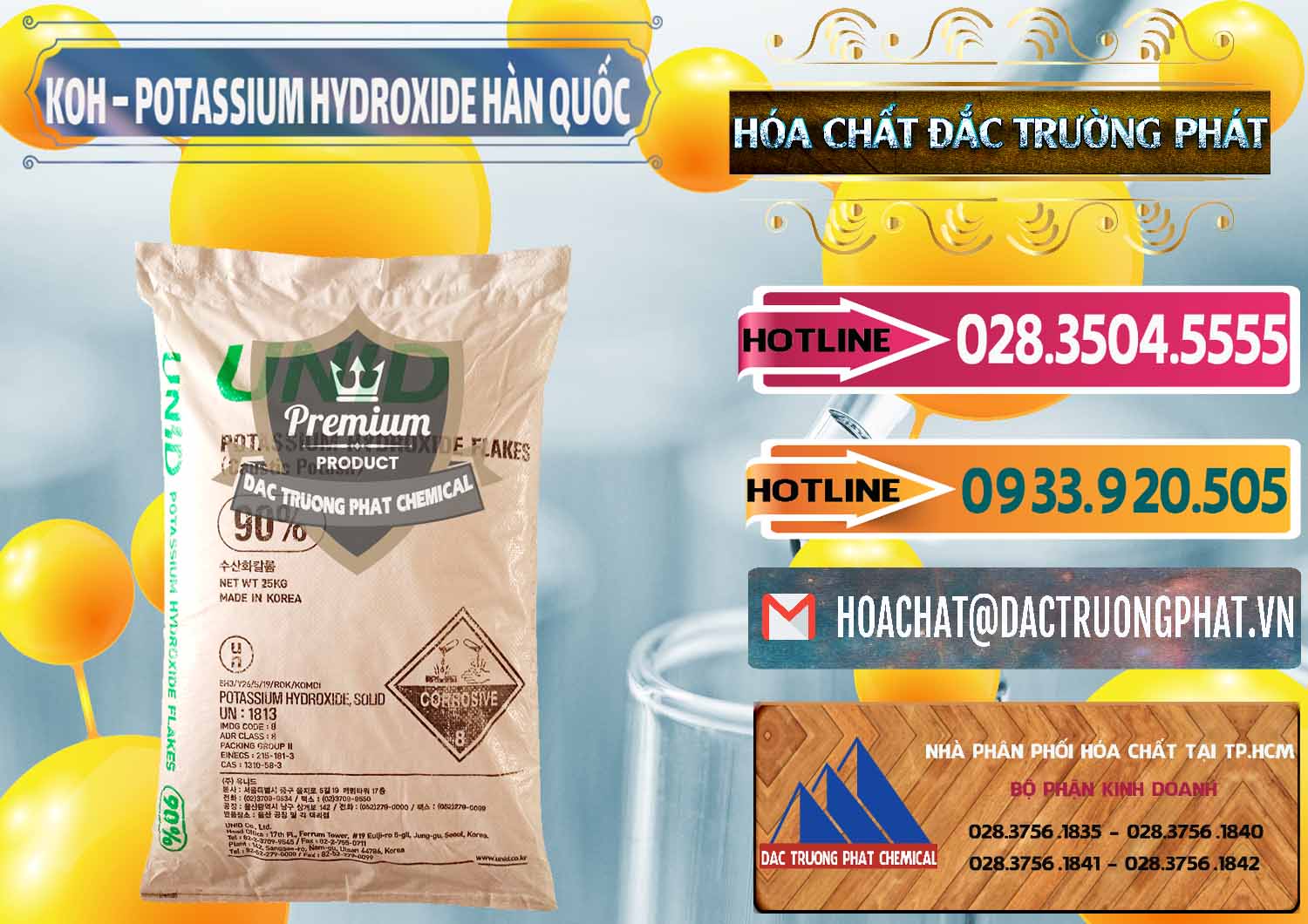 Công ty bán - cung ứng KOH ( 90%) – Potassium Hydroxide Unid Hàn Quốc Korea - 0090 - Cty bán và phân phối hóa chất tại TP.HCM - dactruongphat.vn