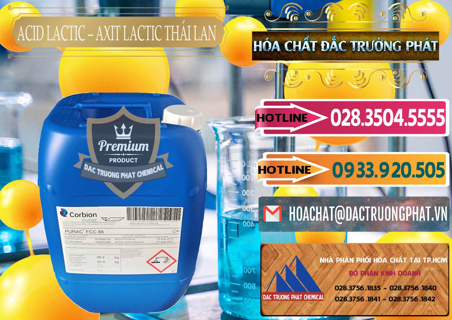 Công ty nhập khẩu & bán Acid Lactic – Axit Lactic Thái Lan Purac FCC 88 - 0012 - Đơn vị nhập khẩu _ phân phối hóa chất tại TP.HCM - dactruongphat.vn