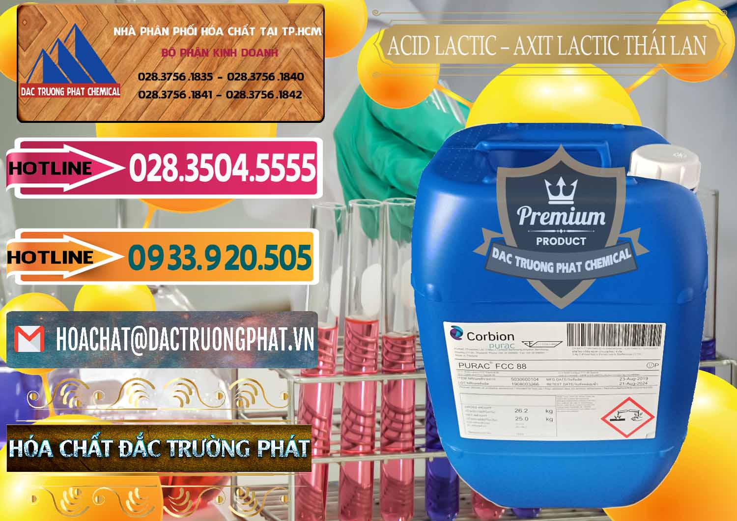 Chuyên bán & cung ứng Acid Lactic – Axit Lactic Thái Lan Purac FCC 88 - 0012 - Nơi chuyên cung ứng và phân phối hóa chất tại TP.HCM - dactruongphat.vn