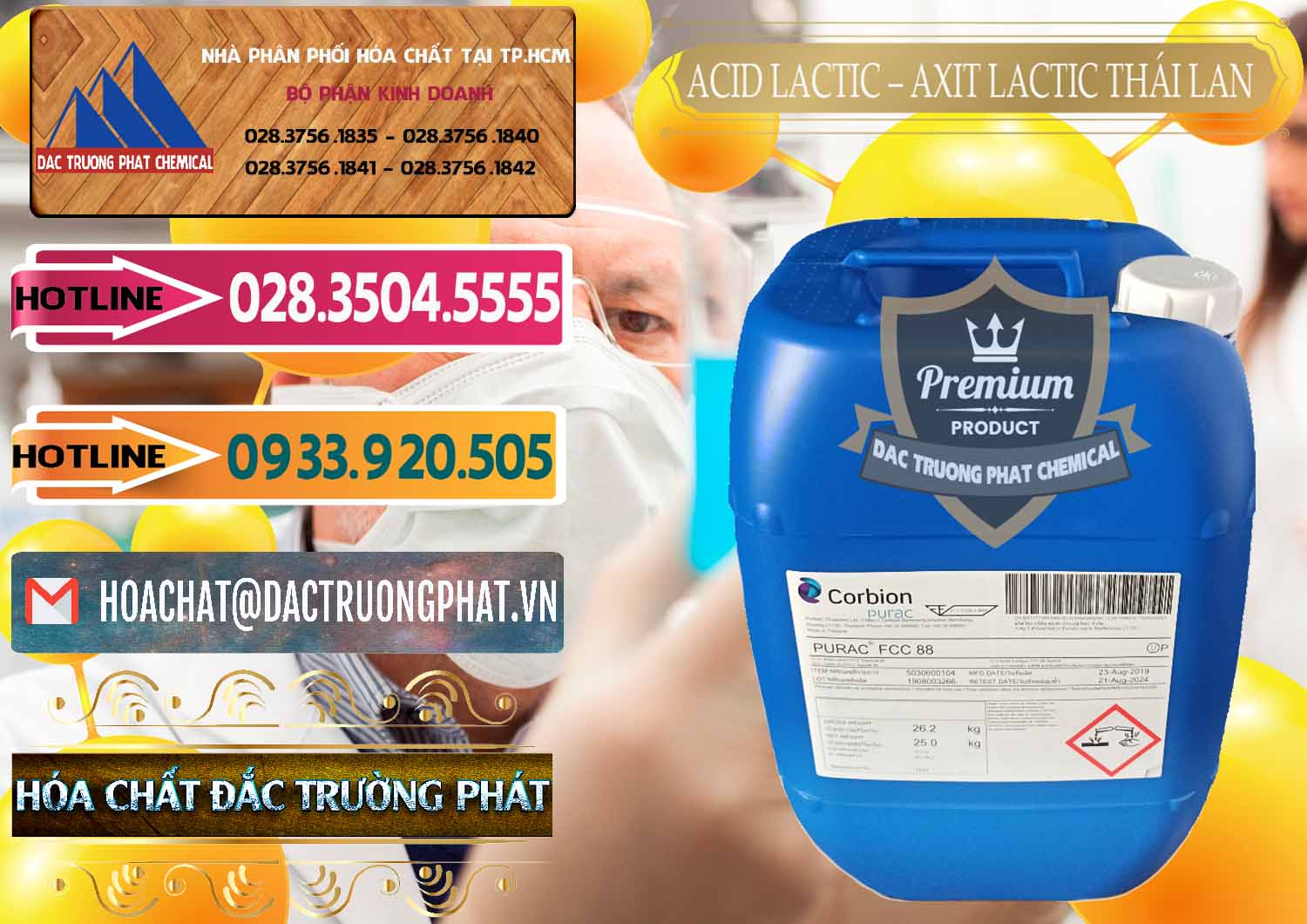 Bán - cung ứng Acid Lactic – Axit Lactic Thái Lan Purac FCC 88 - 0012 - Nhập khẩu ( phân phối ) hóa chất tại TP.HCM - dactruongphat.vn
