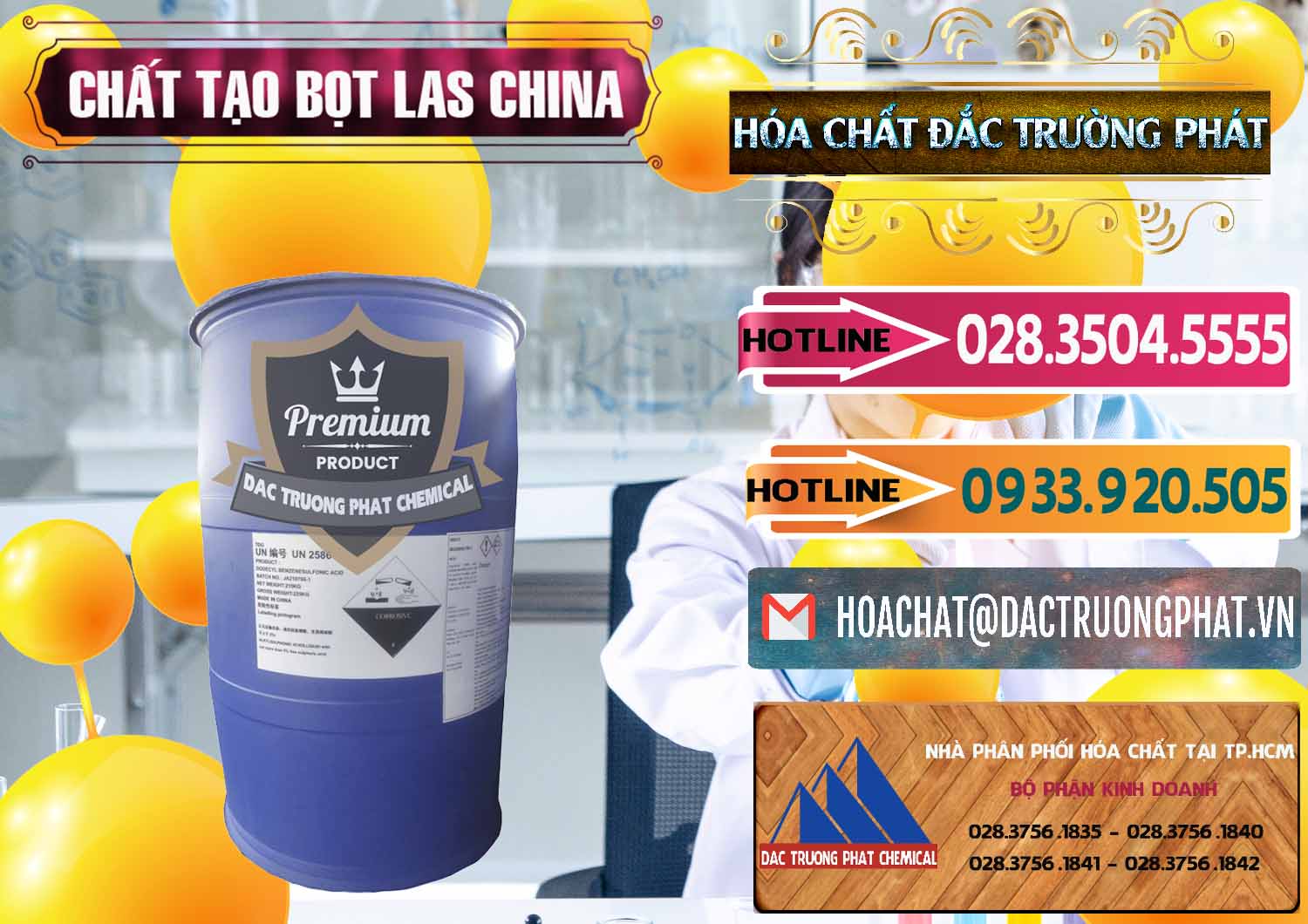Cty nhập khẩu ( bán ) Chất tạo bọt Las Trung Quốc China - 0451 - Công ty chuyên nhập khẩu & cung cấp hóa chất tại TP.HCM - dactruongphat.vn