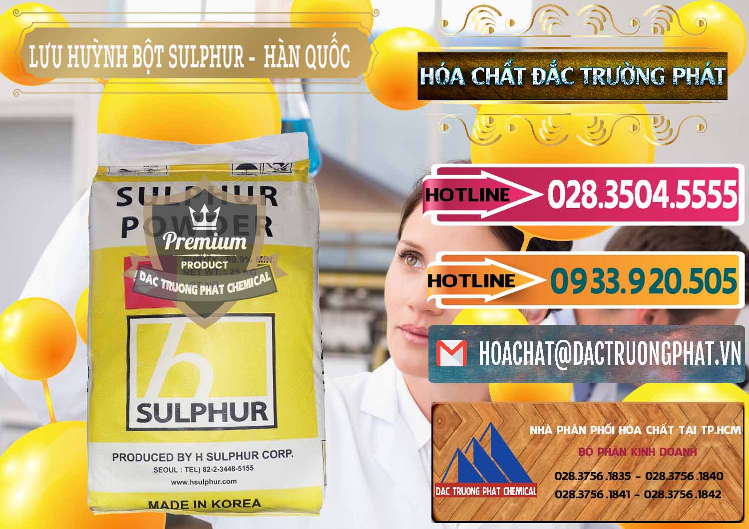 Công ty chuyên bán _ cung ứng Lưu huỳnh Bột - Sulfur Powder ( H Sulfur ) Hàn Quốc Korea - 0199 - Cung ứng và phân phối hóa chất tại TP.HCM - dactruongphat.vn