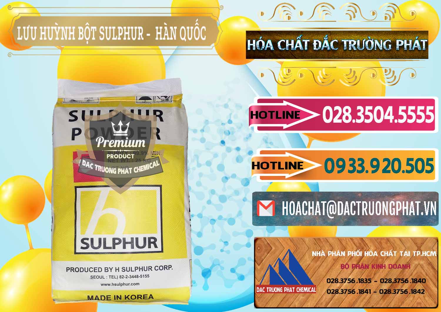 Nhập khẩu _ bán Lưu huỳnh Bột - Sulfur Powder ( H Sulfur ) Hàn Quốc Korea - 0199 - Công ty chuyên nhập khẩu & cung cấp hóa chất tại TP.HCM - dactruongphat.vn