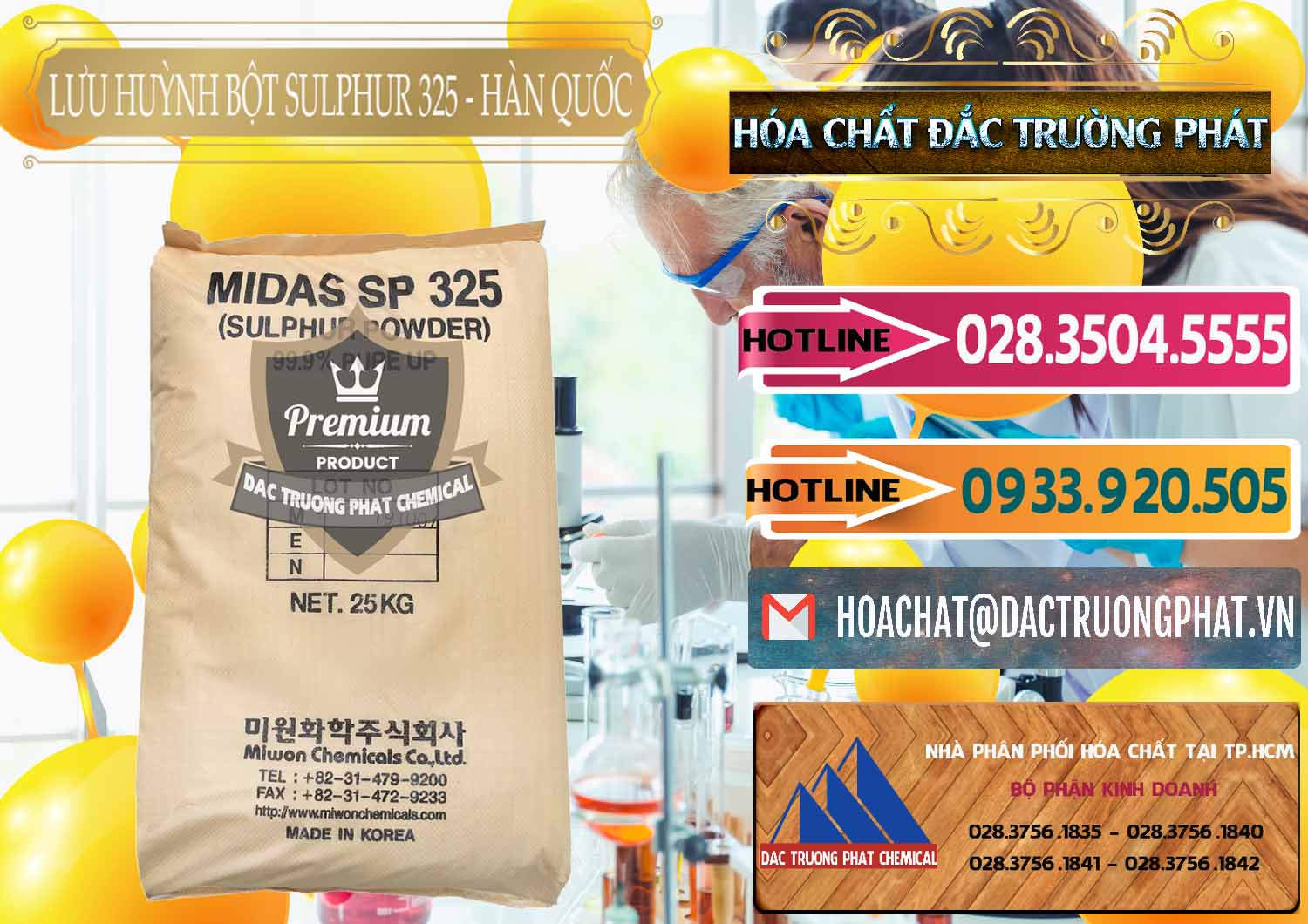 Cty chuyên bán - phân phối Lưu huỳnh Bột - Sulfur Powder Midas SP 325 Hàn Quốc Korea - 0198 - Nơi phân phối _ cung cấp hóa chất tại TP.HCM - dactruongphat.vn