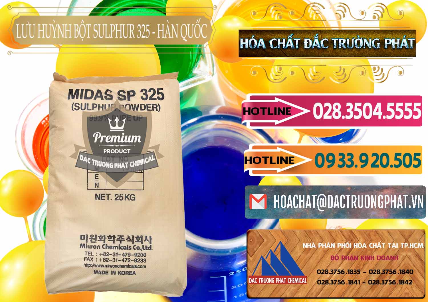 Đơn vị bán ( phân phối ) Lưu huỳnh Bột - Sulfur Powder Midas SP 325 Hàn Quốc Korea - 0198 - Công ty cung cấp - kinh doanh hóa chất tại TP.HCM - dactruongphat.vn