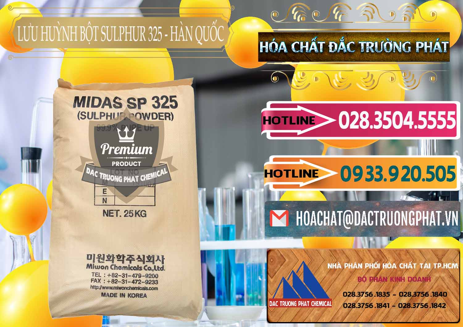 Cty bán - cung cấp Lưu huỳnh Bột - Sulfur Powder Midas SP 325 Hàn Quốc Korea - 0198 - Chuyên cung ứng ( phân phối ) hóa chất tại TP.HCM - dactruongphat.vn
