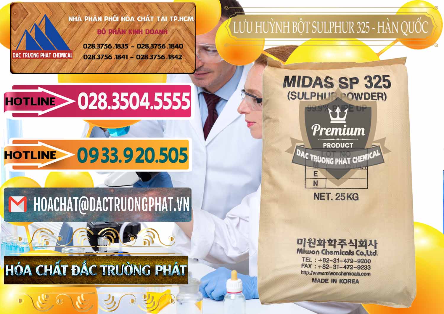 Đơn vị chuyên bán & cung cấp Lưu huỳnh Bột - Sulfur Powder Midas SP 325 Hàn Quốc Korea - 0198 - Cty phân phối - cung ứng hóa chất tại TP.HCM - dactruongphat.vn