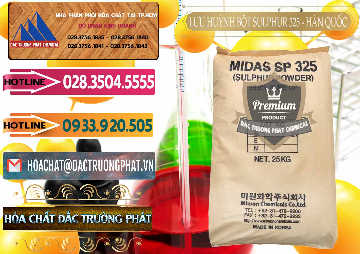 Đơn vị chuyên phân phối - bán Lưu huỳnh Bột - Sulfur Powder Midas SP 325 Hàn Quốc Korea - 0198 - Phân phối & cung cấp hóa chất tại TP.HCM - dactruongphat.vn