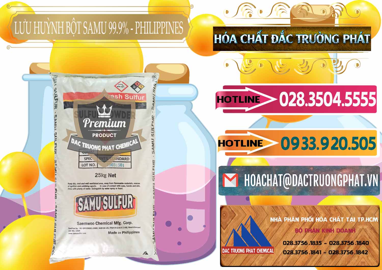 Nhà cung cấp và bán Lưu huỳnh Bột - Sulfur Powder Samu Philippines - 0201 - Nơi chuyên nhập khẩu và cung cấp hóa chất tại TP.HCM - dactruongphat.vn