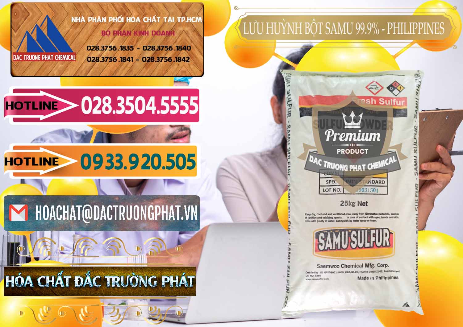 Cty bán - cung cấp Lưu huỳnh Bột - Sulfur Powder Samu Philippines - 0201 - Nơi chuyên cung ứng & phân phối hóa chất tại TP.HCM - dactruongphat.vn