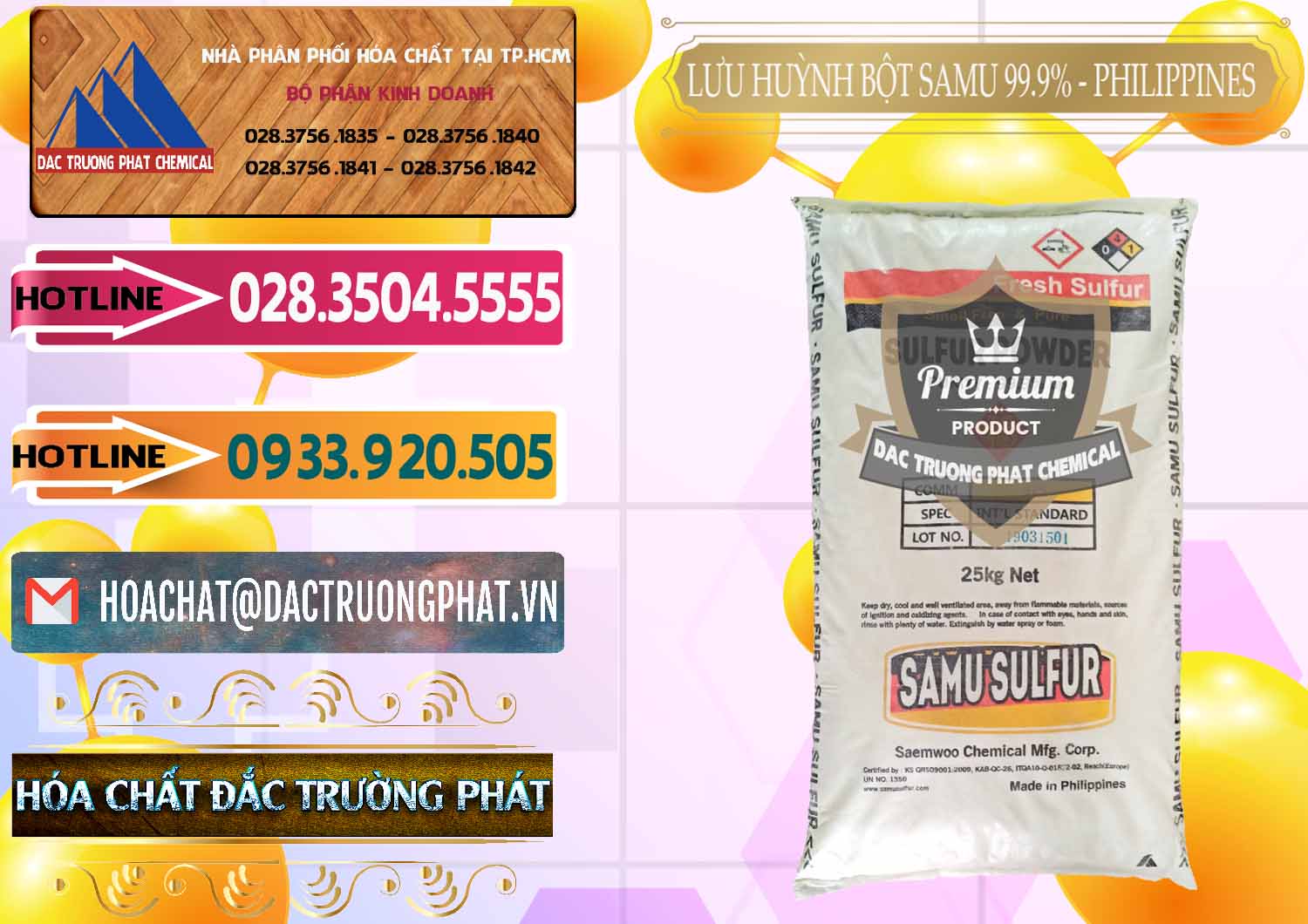 Chuyên phân phối ( bán ) Lưu huỳnh Bột - Sulfur Powder Samu Philippines - 0201 - Nơi bán & cung cấp hóa chất tại TP.HCM - dactruongphat.vn