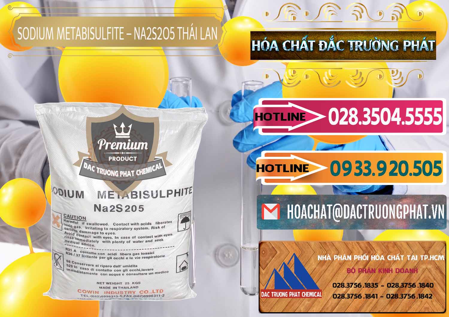 Nơi chuyên phân phối và bán Sodium Metabisulfite - NA2S2O5 Thái Lan Cowin - 0145 - Nơi chuyên phân phối và bán hóa chất tại TP.HCM - dactruongphat.vn