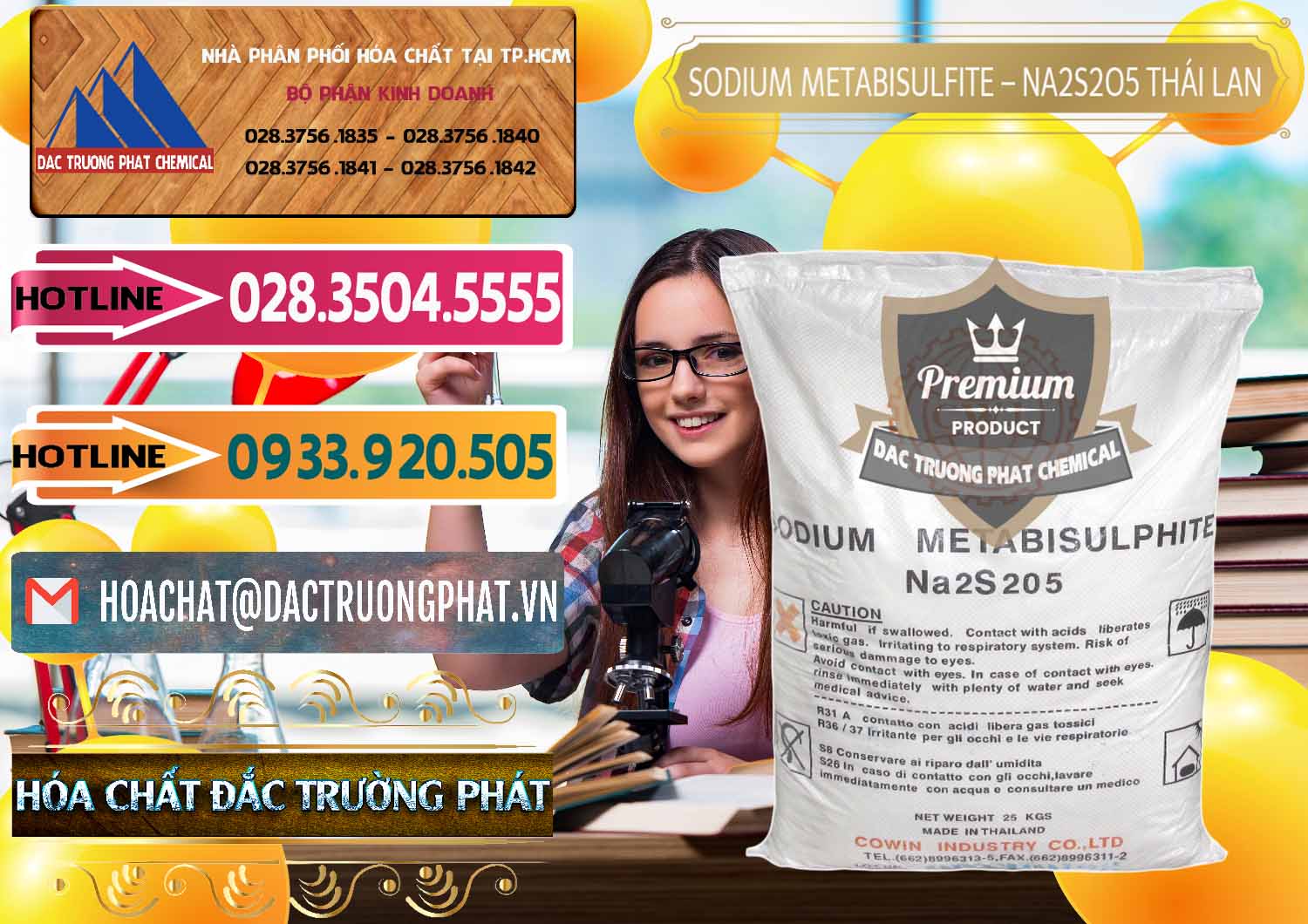 Nơi chuyên bán ( cung cấp ) Sodium Metabisulfite - NA2S2O5 Thái Lan Cowin - 0145 - Chuyên cung cấp _ nhập khẩu hóa chất tại TP.HCM - dactruongphat.vn
