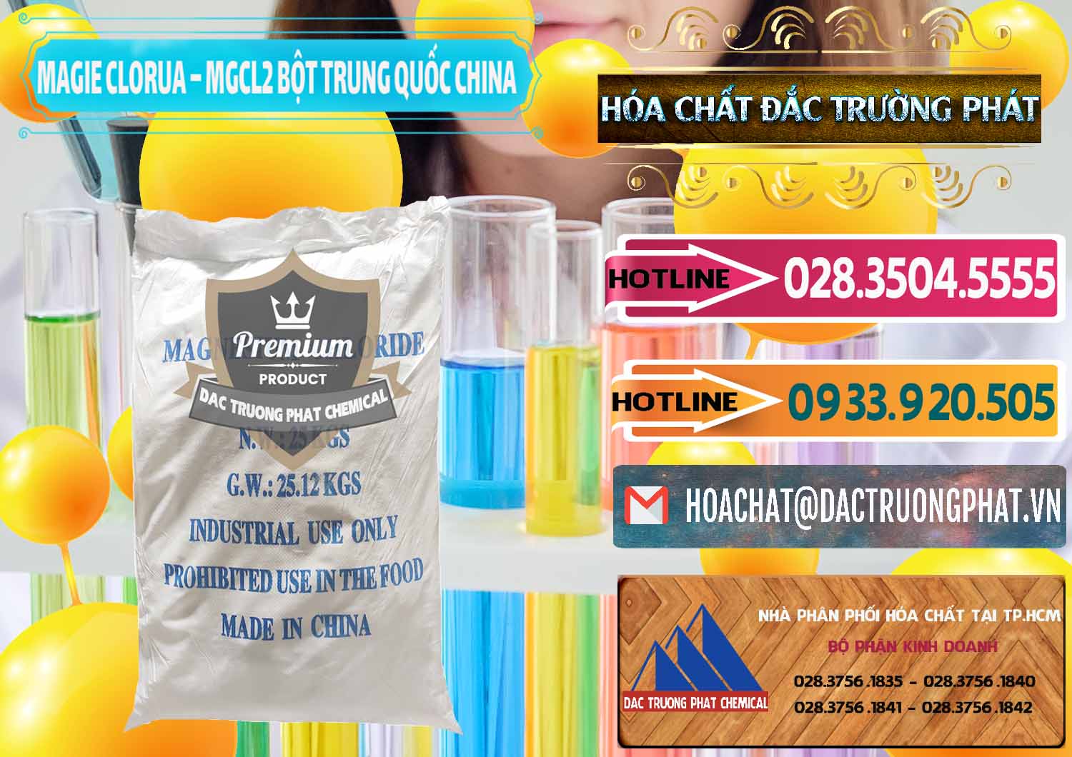 Nhà cung ứng và bán Magie Clorua – MGCL2 96% Dạng Bột Bao Chữ Xanh Trung Quốc China - 0207 - Bán ( phân phối ) hóa chất tại TP.HCM - dactruongphat.vn