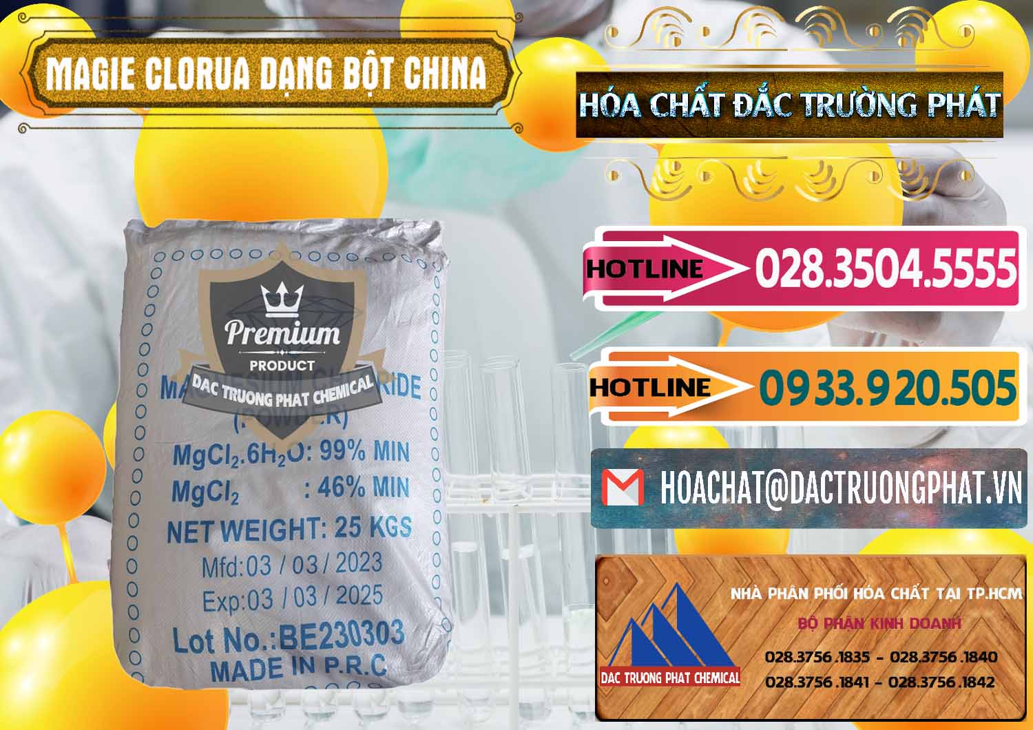Chuyên bán - cung cấp Magie Clorua – MGCL2 96% Dạng Bột Logo Kim Cương Trung Quốc China - 0387 - Công ty chuyên cung cấp & kinh doanh hóa chất tại TP.HCM - dactruongphat.vn
