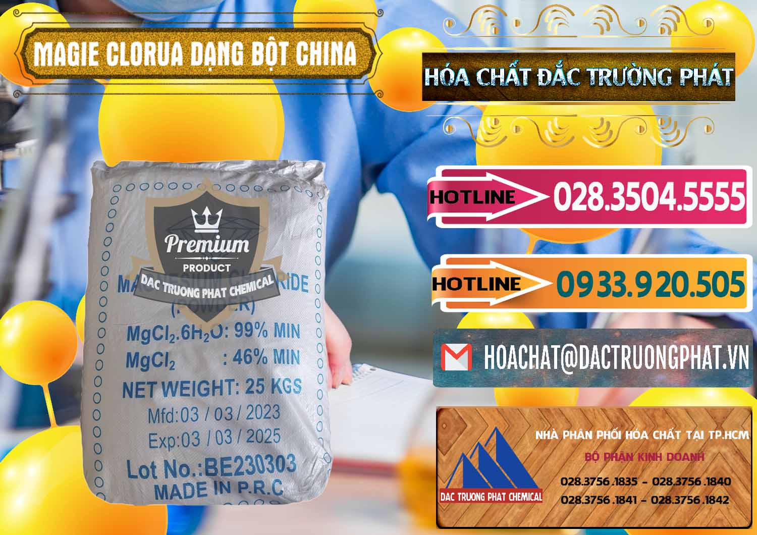 Nhà nhập khẩu - bán Magie Clorua – MGCL2 96% Dạng Bột Logo Kim Cương Trung Quốc China - 0387 - Đơn vị chuyên nhập khẩu - cung cấp hóa chất tại TP.HCM - dactruongphat.vn