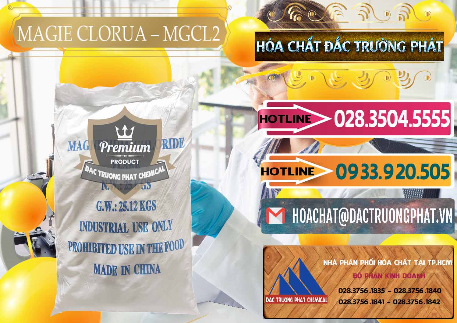 Cung ứng _ bán Magie Clorua – MGCL2 96% Dạng Vảy Trung Quốc China - 0091 - Cty phân phối ( cung ứng ) hóa chất tại TP.HCM - dactruongphat.vn