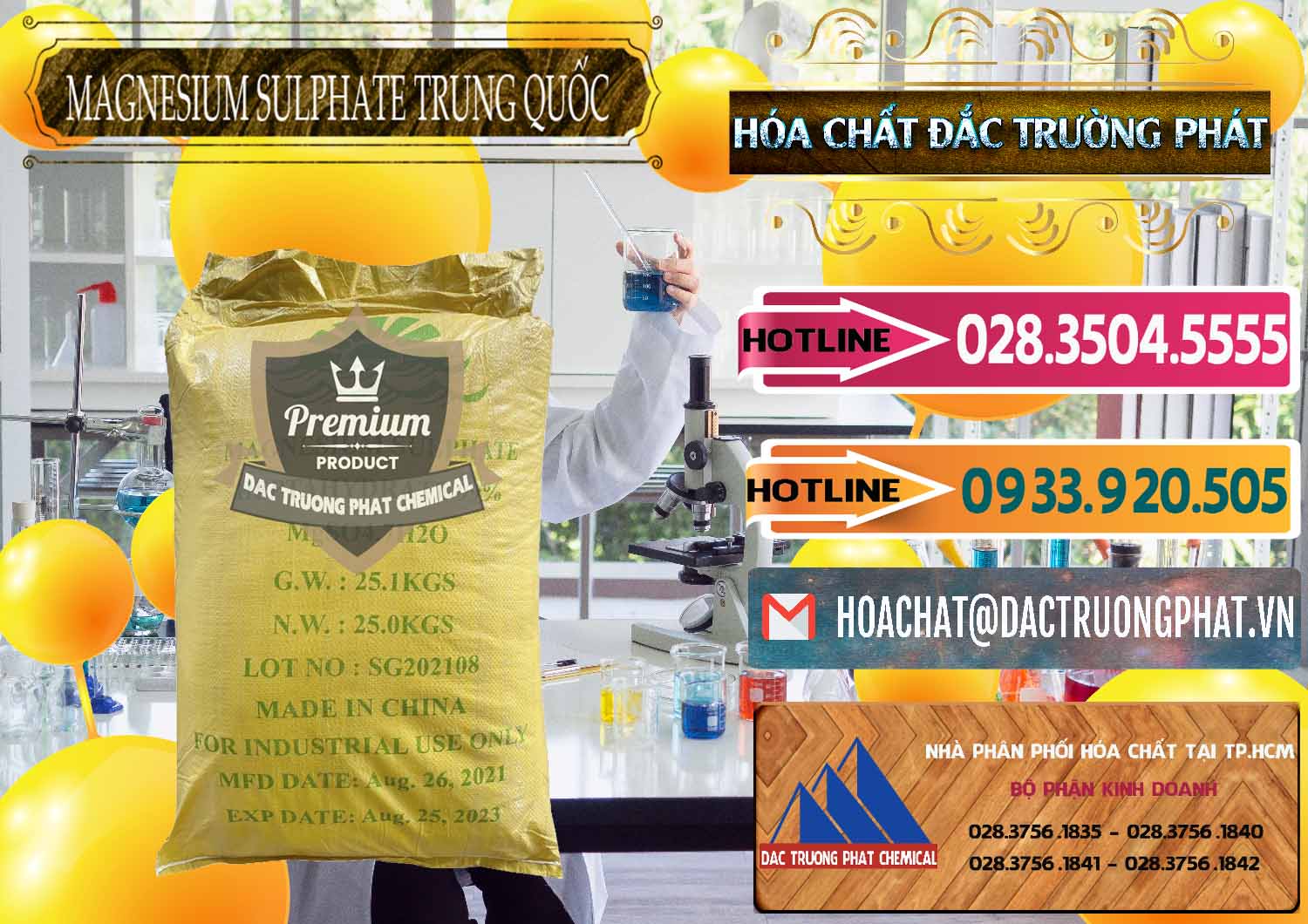Nơi cung ứng ( bán ) MGSO4.7H2O – Magnesium Sulphate Heptahydrate 99% Trung Quốc China - 0440 - Đơn vị chuyên cung cấp - bán hóa chất tại TP.HCM - dactruongphat.vn