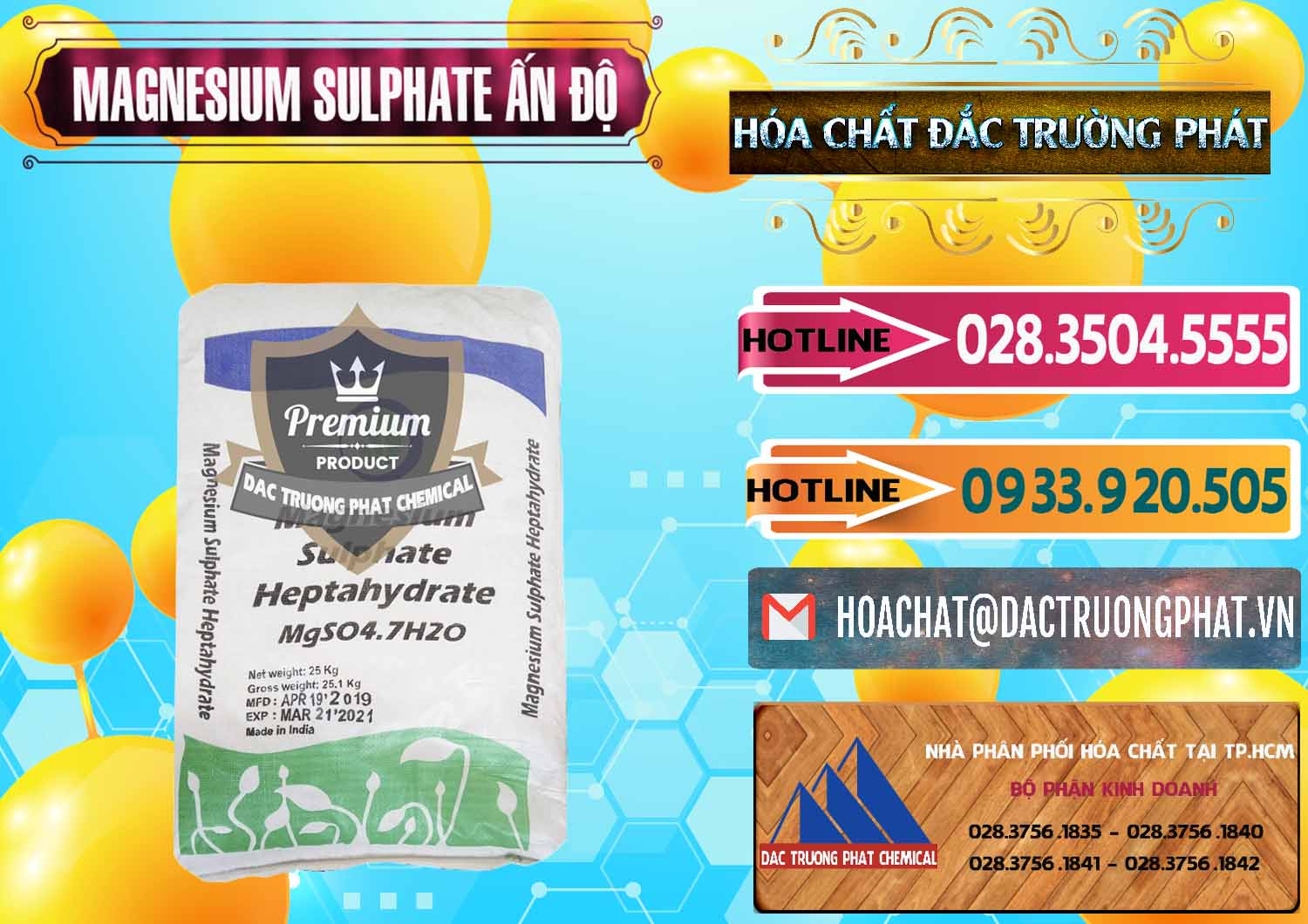 Cty chuyên bán ( cung cấp ) MGSO4.7H2O – Magnesium Sulphate Heptahydrate Ấn Độ India - 0362 - Cty phân phối và cung ứng hóa chất tại TP.HCM - dactruongphat.vn