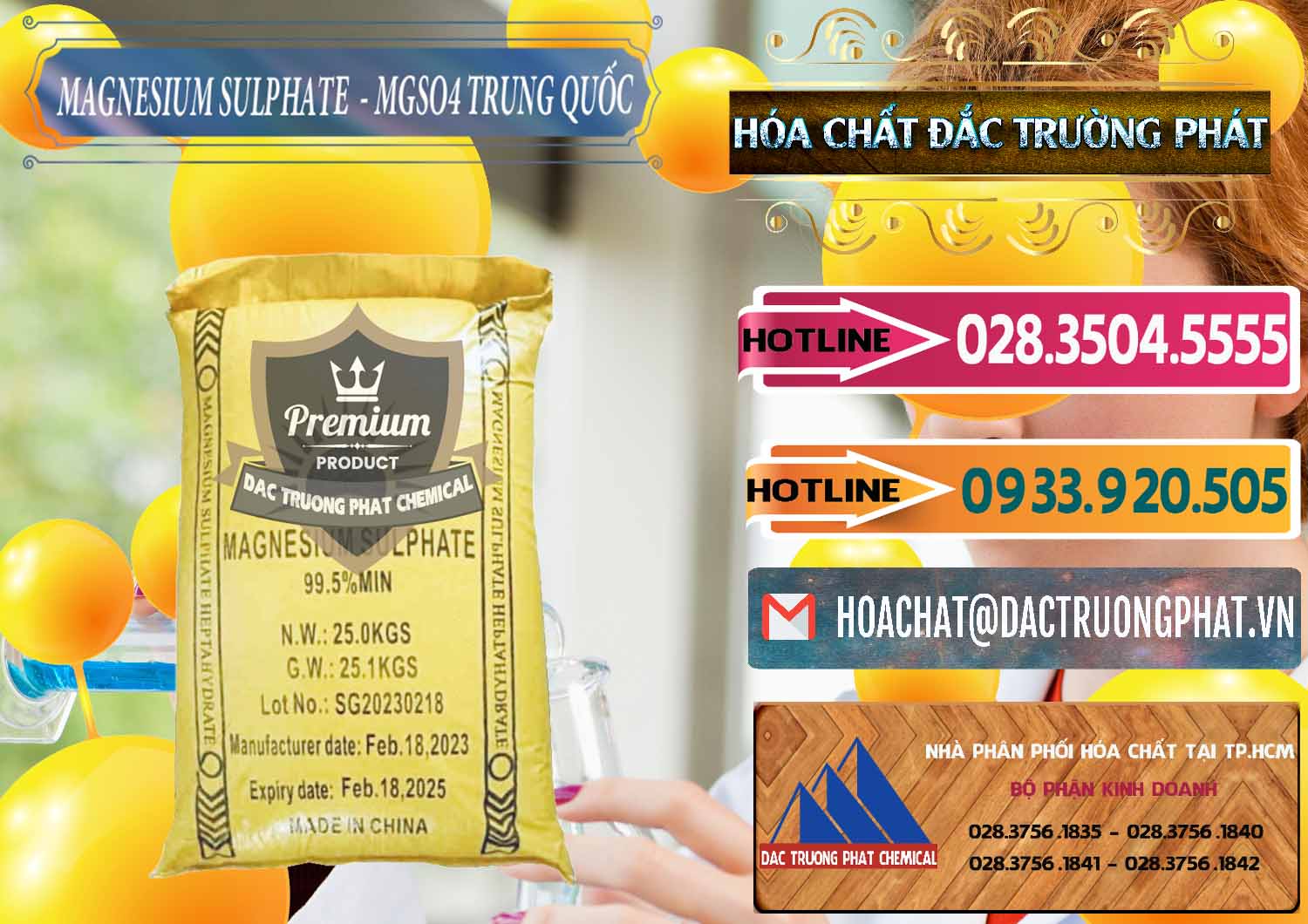 Đơn vị kinh doanh - bán MGSO4.7H2O – Magnesium Sulphate Heptahydrate Logo Mặt Trời Trung Quốc China - 0391 - Công ty nhập khẩu và phân phối hóa chất tại TP.HCM - dactruongphat.vn