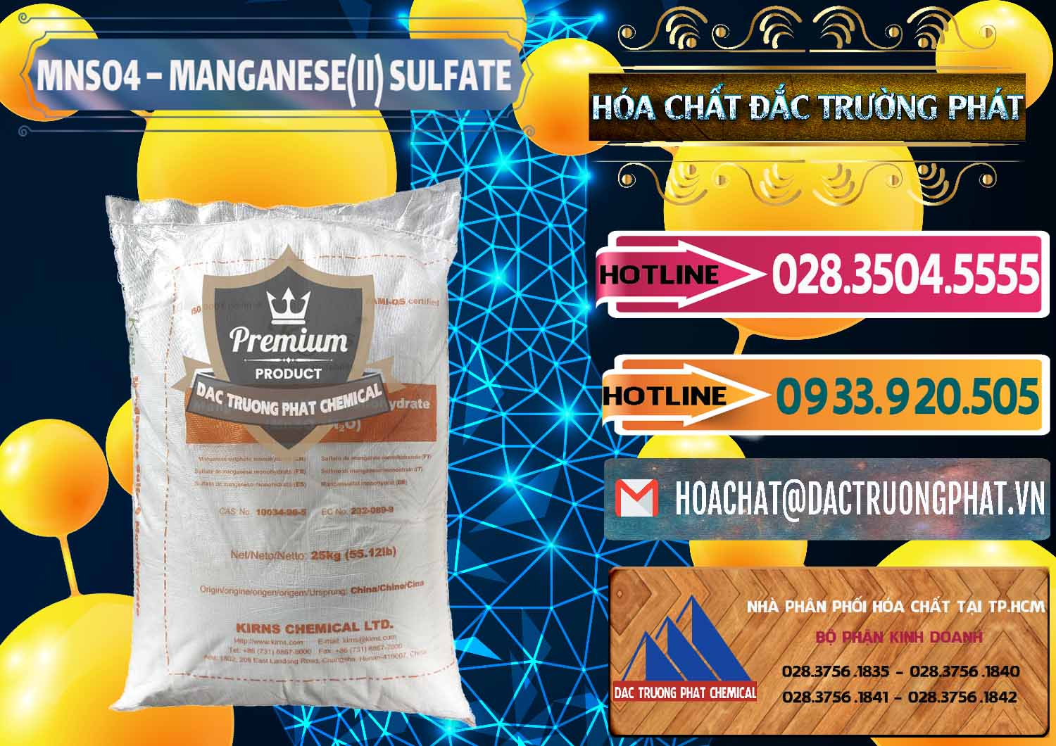 Cty bán và cung ứng MNSO4 – Manganese (II) Sulfate Kirns Trung Quốc China - 0095 - Nhà phân phối & cung ứng hóa chất tại TP.HCM - dactruongphat.vn