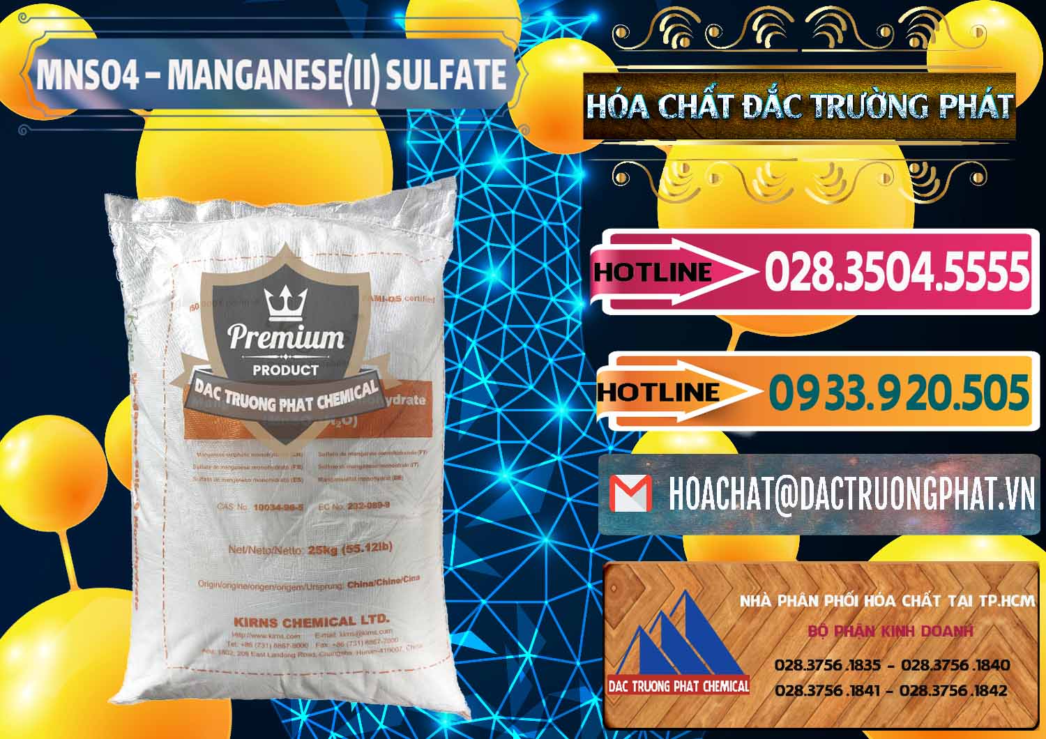 MNSO4 – Manganese (II) Sulfate Kirns Trung Quốc China Cty bán và cung ứng MNSO4 – Manganese (II) Sulfate Kirns Trung Quốc China - 0095 - Nhà phân phối & cung ứng hóa chất tại TP.HCM - dactruongphat.vn