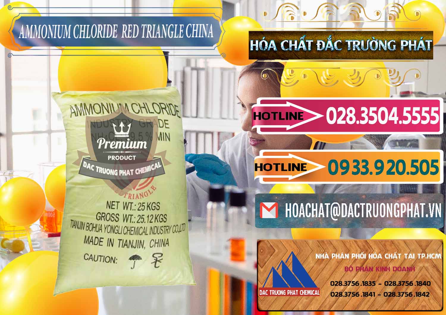 Đơn vị cung cấp - bán Ammonium Chloride - Muối Lạnh NH4CL Red Triangle Trung Quốc China - 0377 - Nhà cung cấp & phân phối hóa chất tại TP.HCM - dactruongphat.vn