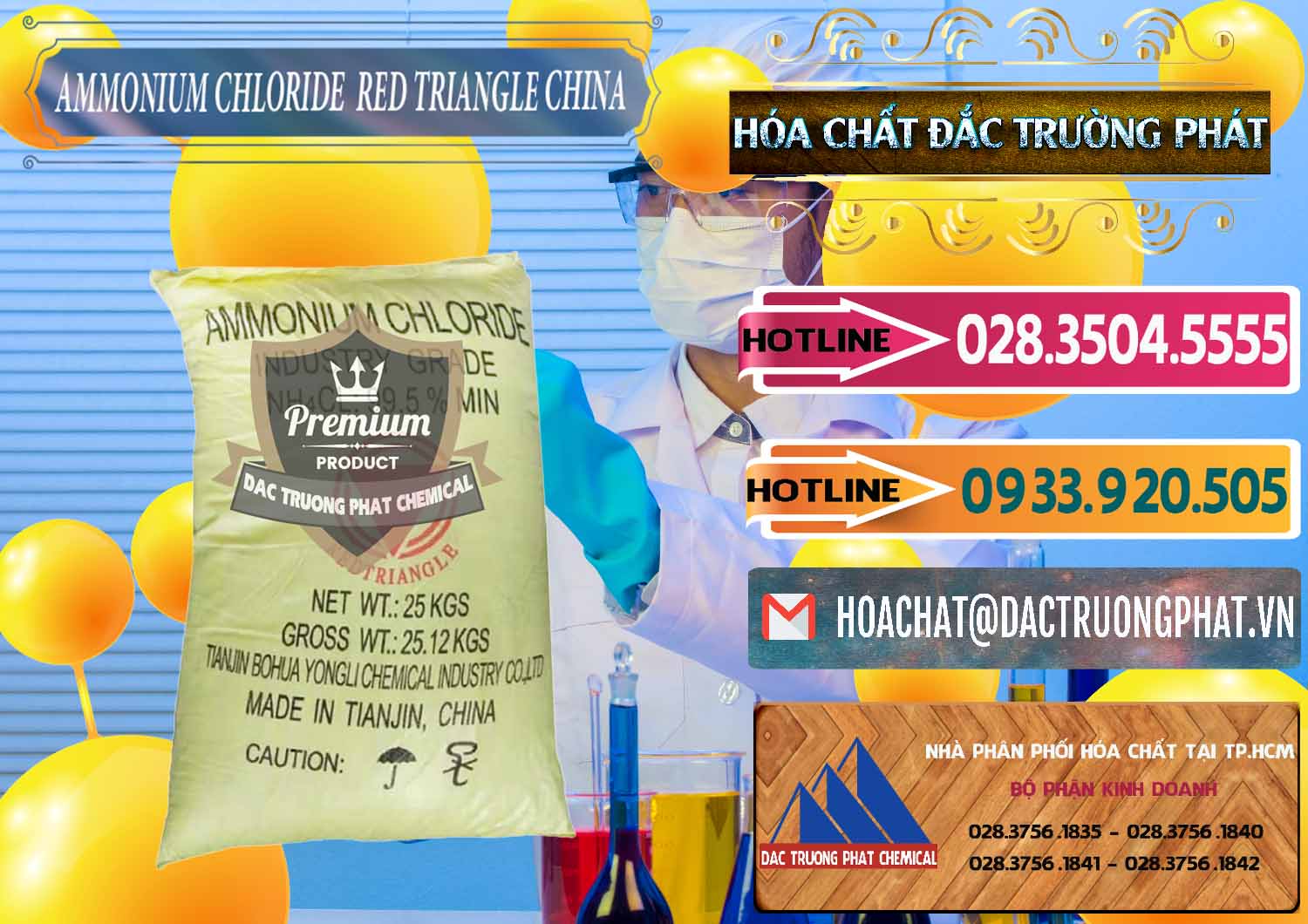 Nơi chuyên cung cấp và bán Ammonium Chloride - Muối Lạnh NH4CL Red Triangle Trung Quốc China - 0377 - Chuyên cung cấp _ bán hóa chất tại TP.HCM - dactruongphat.vn