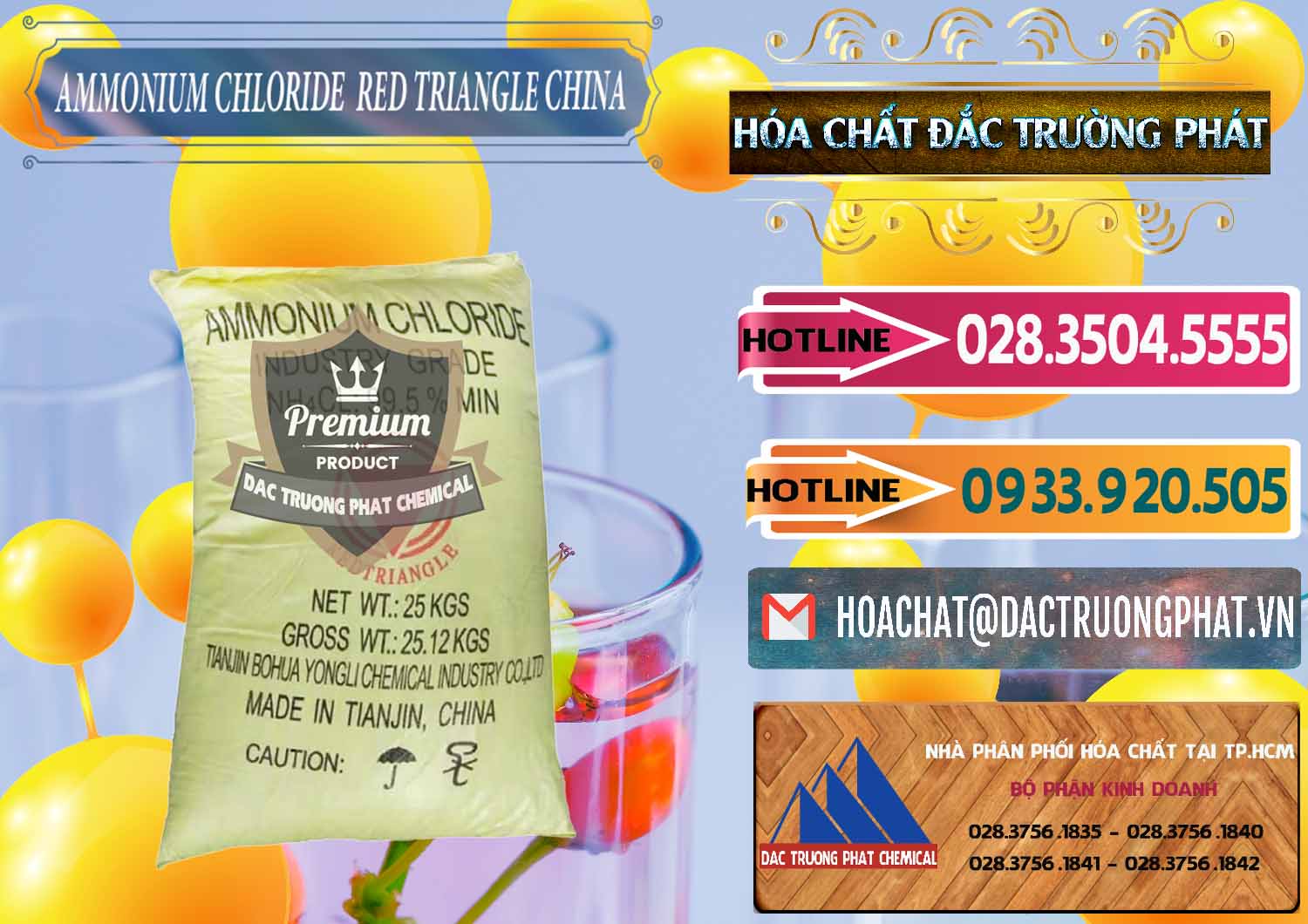 Đơn vị bán - cung cấp Ammonium Chloride - Muối Lạnh NH4CL Red Triangle Trung Quốc China - 0377 - Cty chuyên phân phối _ cung ứng hóa chất tại TP.HCM - dactruongphat.vn