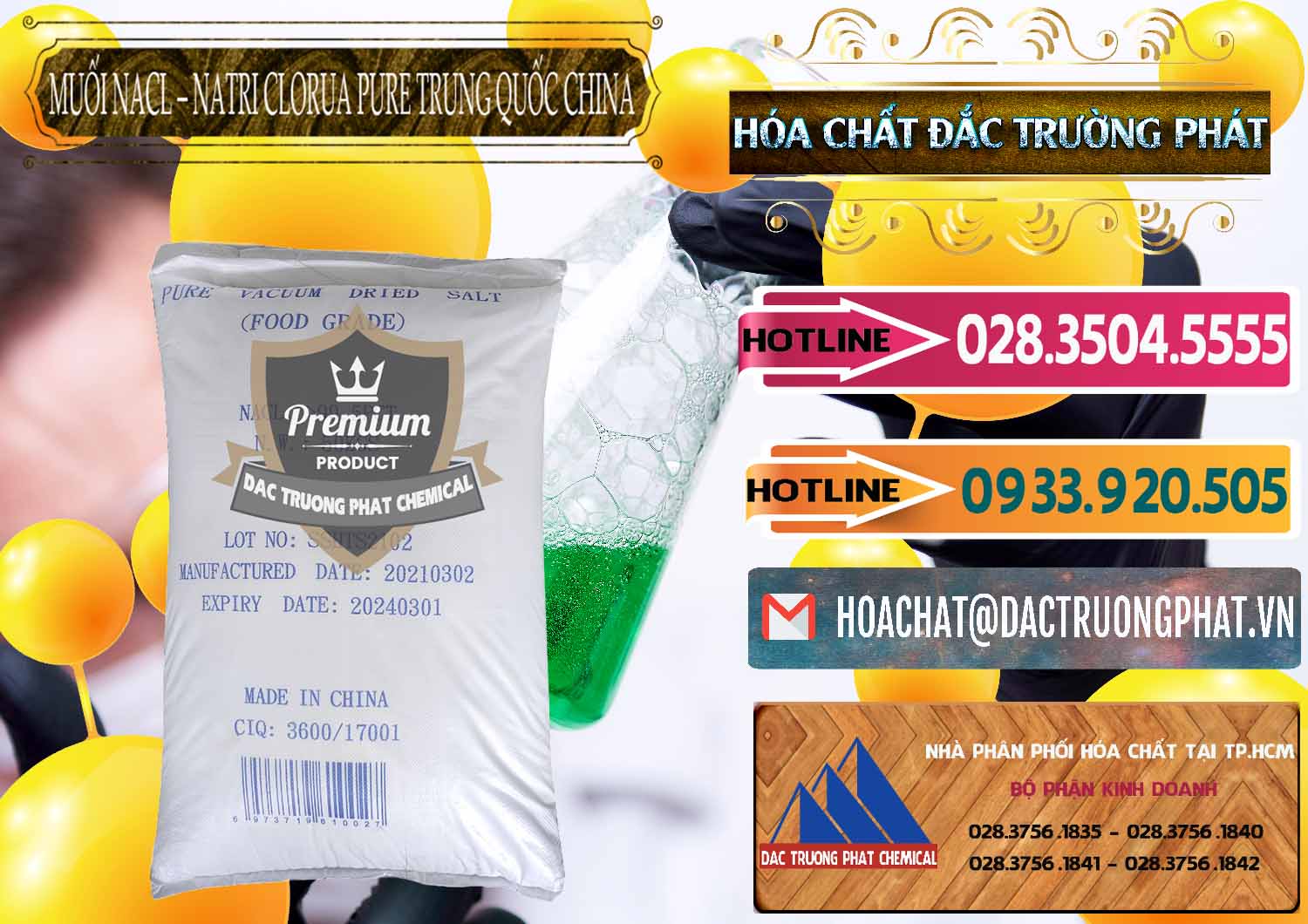 Chuyên bán _ cung cấp Muối NaCL – Sodium Chloride Pure Trung Quốc China - 0230 - Nhà phân phối & cung cấp hóa chất tại TP.HCM - dactruongphat.vn