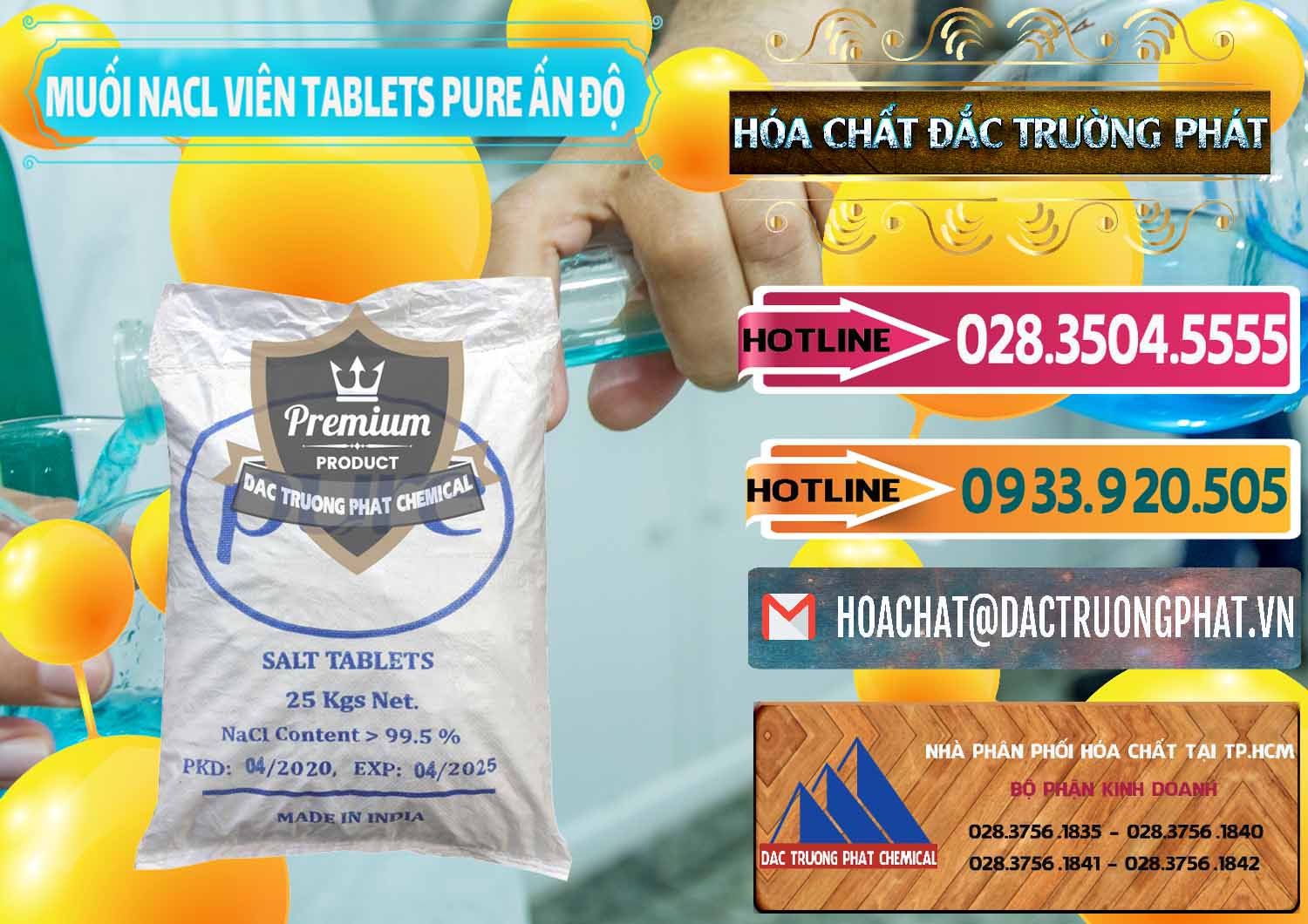 Công ty bán ( cung ứng ) Muối NaCL – Sodium Chloride Dạng Viên Tablets Pure Ấn Độ India - 0294 - Công ty bán và cung cấp hóa chất tại TP.HCM - dactruongphat.vn