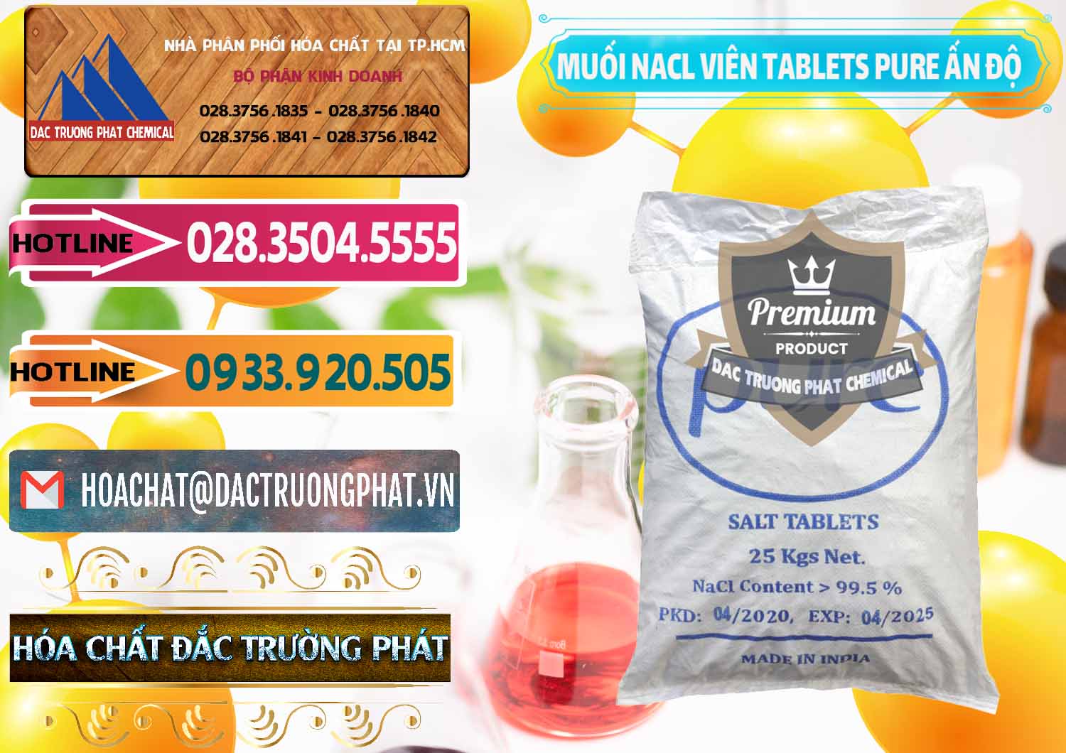 Chuyên bán ( phân phối ) Muối NaCL – Sodium Chloride Dạng Viên Tablets Pure Ấn Độ India - 0294 - Công ty chuyên cung ứng _ phân phối hóa chất tại TP.HCM - dactruongphat.vn