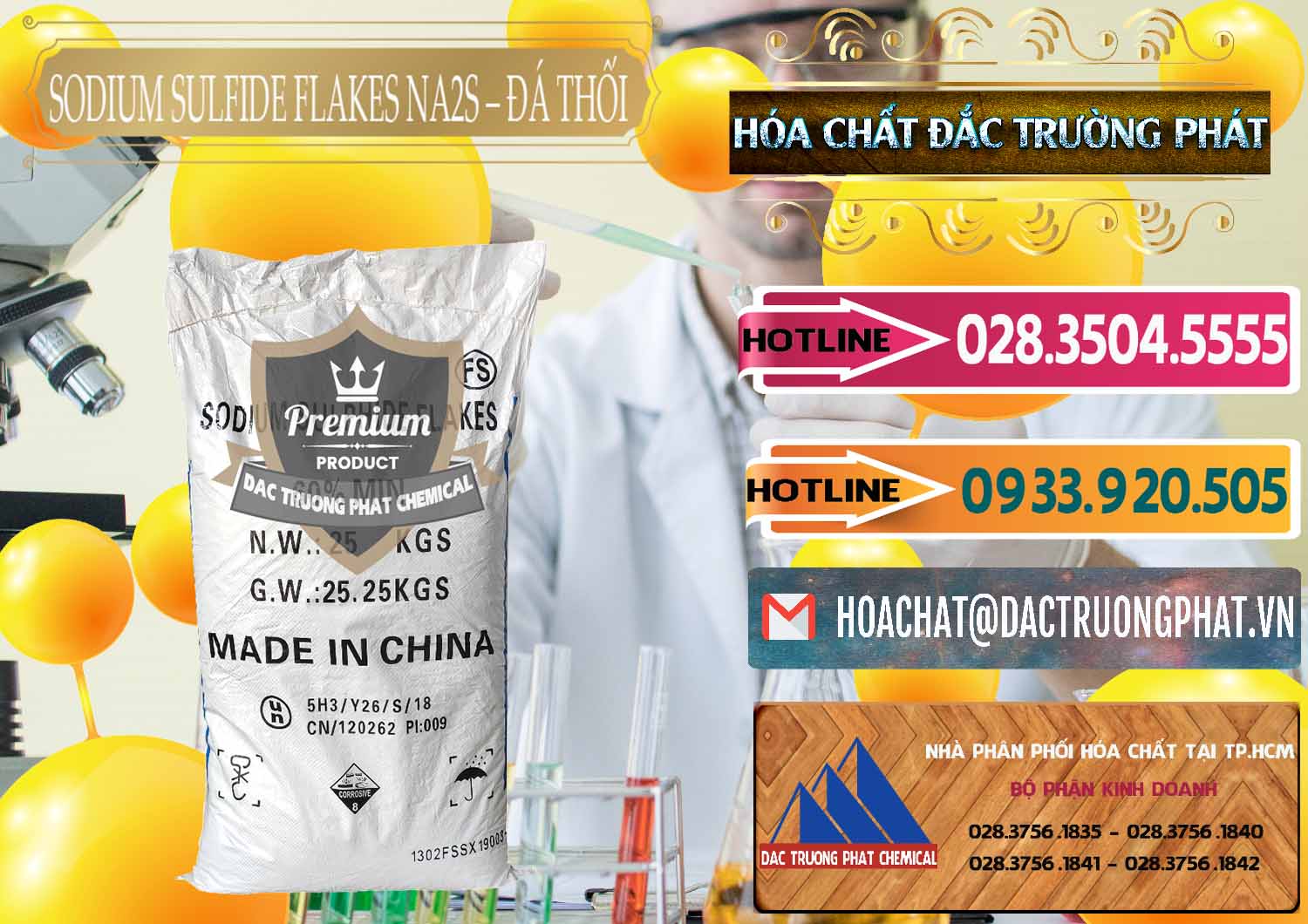 Nơi cung ứng ( bán ) Sodium Sulfide Flakes NA2S – Đá Thối Đỏ Trung Quốc China - 0150 - Nhà phân phối và kinh doanh hóa chất tại TP.HCM - dactruongphat.vn