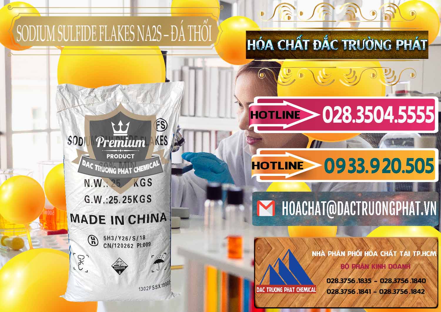Nơi chuyên cung ứng - bán Sodium Sulfide Flakes NA2S – Đá Thối Đỏ Trung Quốc China - 0150 - Đơn vị cung cấp - bán hóa chất tại TP.HCM - dactruongphat.vn