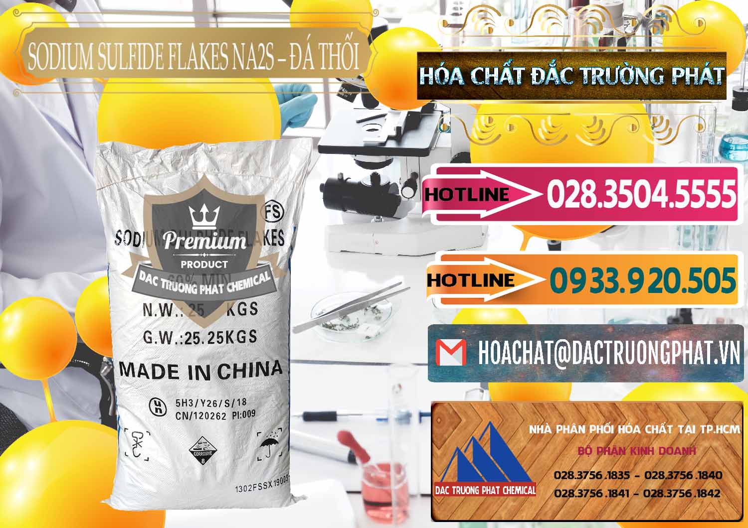 Nơi chuyên kinh doanh _ bán Sodium Sulfide Flakes NA2S – Đá Thối Đỏ Trung Quốc China - 0150 - Công ty chuyên nhập khẩu - cung cấp hóa chất tại TP.HCM - dactruongphat.vn