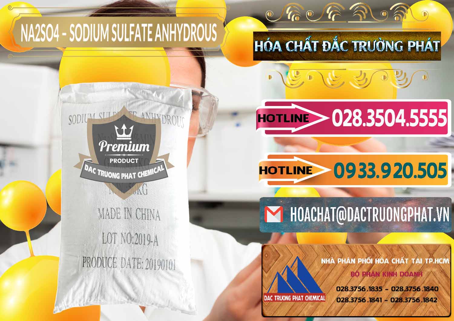 Chuyên cung cấp & bán Sodium Sulphate - Muối Sunfat Na2SO4 PH 6-8 Trung Quốc China - 0099 - Đơn vị chuyên nhập khẩu ( phân phối ) hóa chất tại TP.HCM - dactruongphat.vn